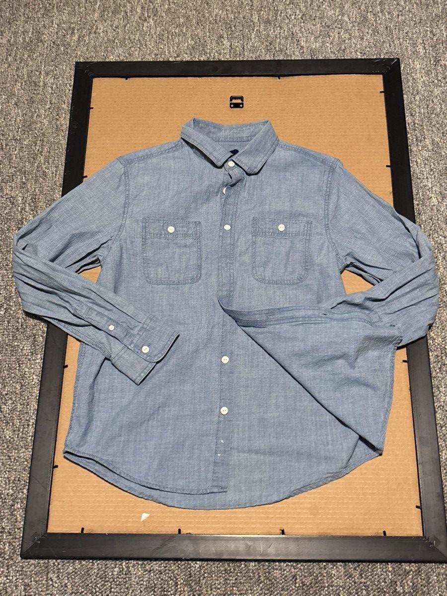 George Denim Shirt Men’s L Blue Long Sleeve Button Up Pocket George Size US L / EU 52-54 / 3 - 3 Thumbnail