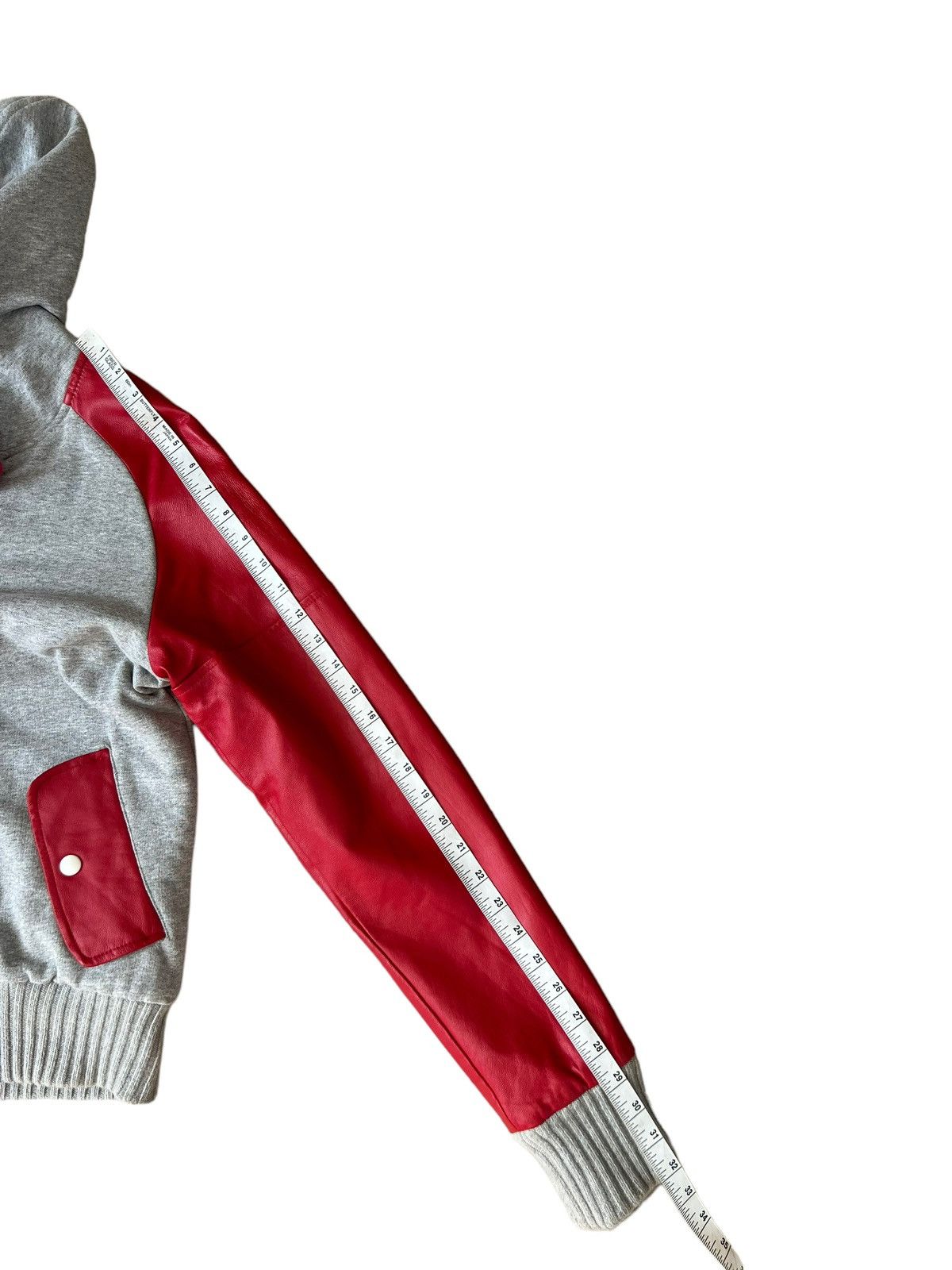 Other 15 1/2 Made in Italy Leather Sleeve Varsity Hoodie Jacket Size US S / EU 44-46 / 1 - 4 Thumbnail