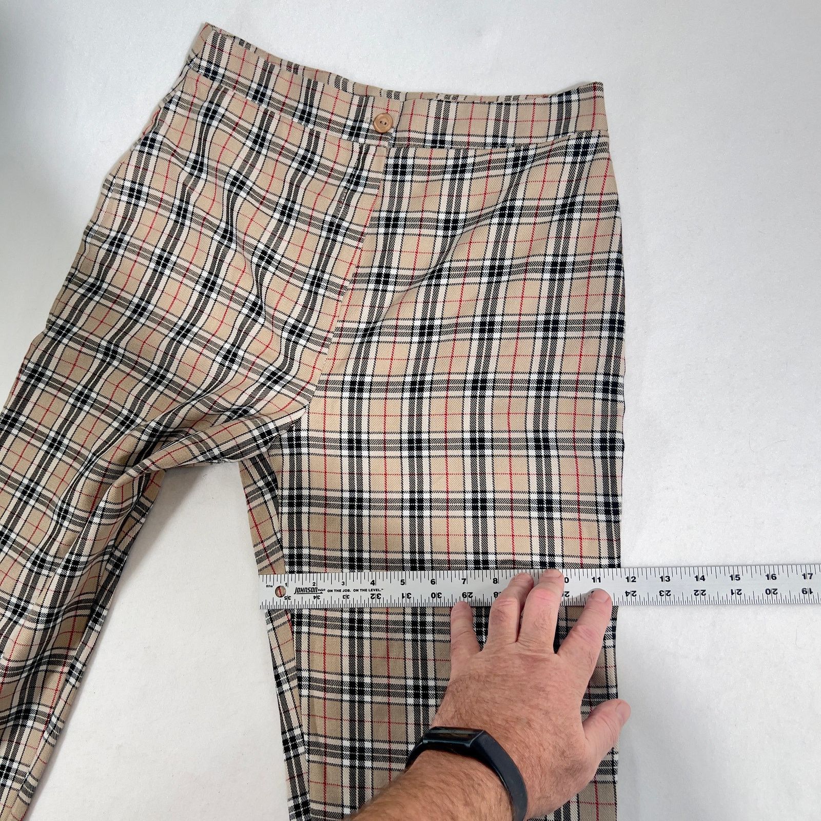 Nasty Gal Nasty Gal Collection Pant Woman 10 Tan Black Red Check Cuff Size 30" / US 8 / IT 44 - 9 Thumbnail
