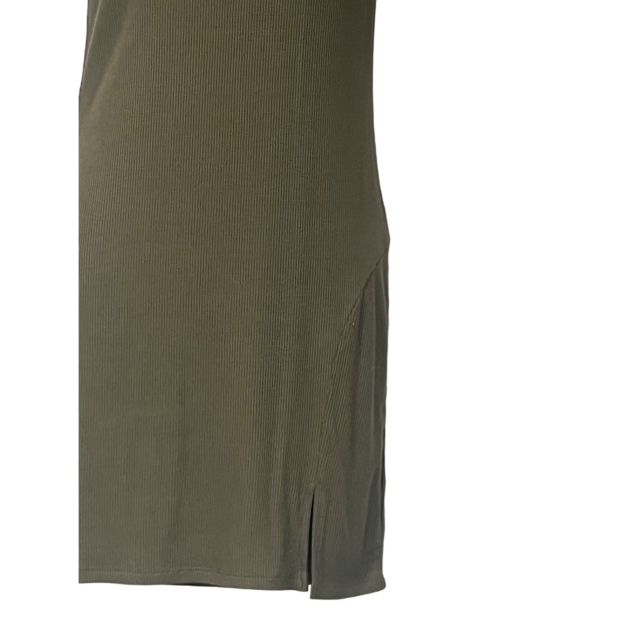 BP. BP. Front Slit Rib T-Shirt Dress in Olive Sarma, Sz. XS Size XS / US 0-2 / IT 36-38 - 13 Thumbnail