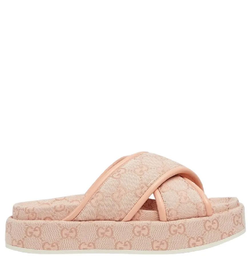 Gucci o1loc1c0426 816798 Women's GG Platform Sandals in Light Pink Size US 11.5 / IT 41.5 - 1 Thumbnail