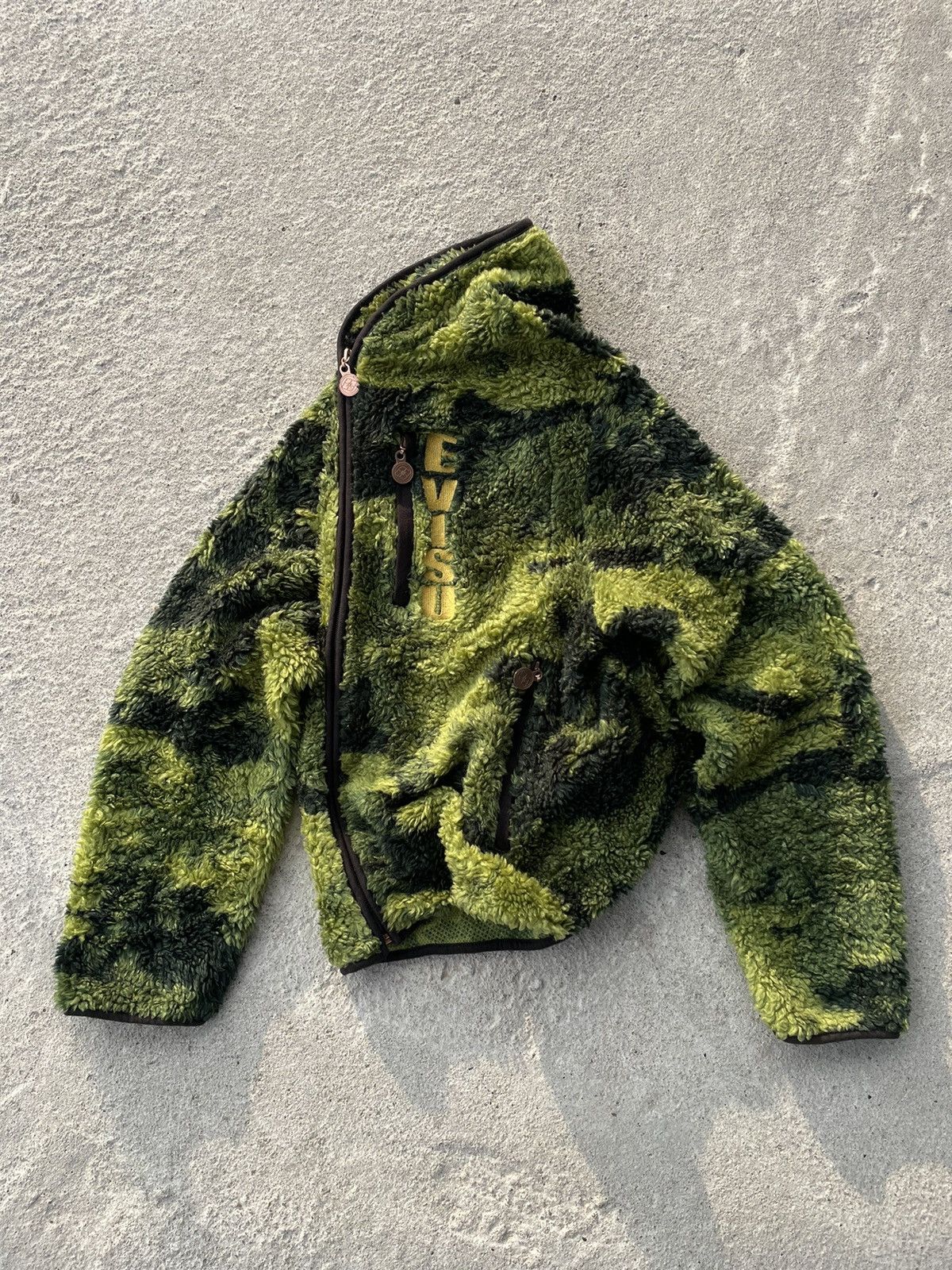 image of Evisu Green Moss Fleece Jacket, Men's (Size Small)