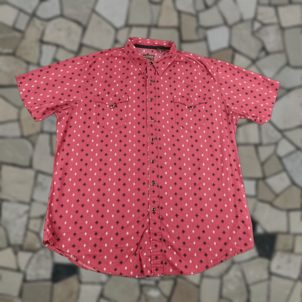 Roper Roper Shirt Mens XL Red Western Pearl Snap Southwestern Rodeo Ranch Cowboy Aztec Size US XL / EU 56 / 4 - 1 Thumbnail