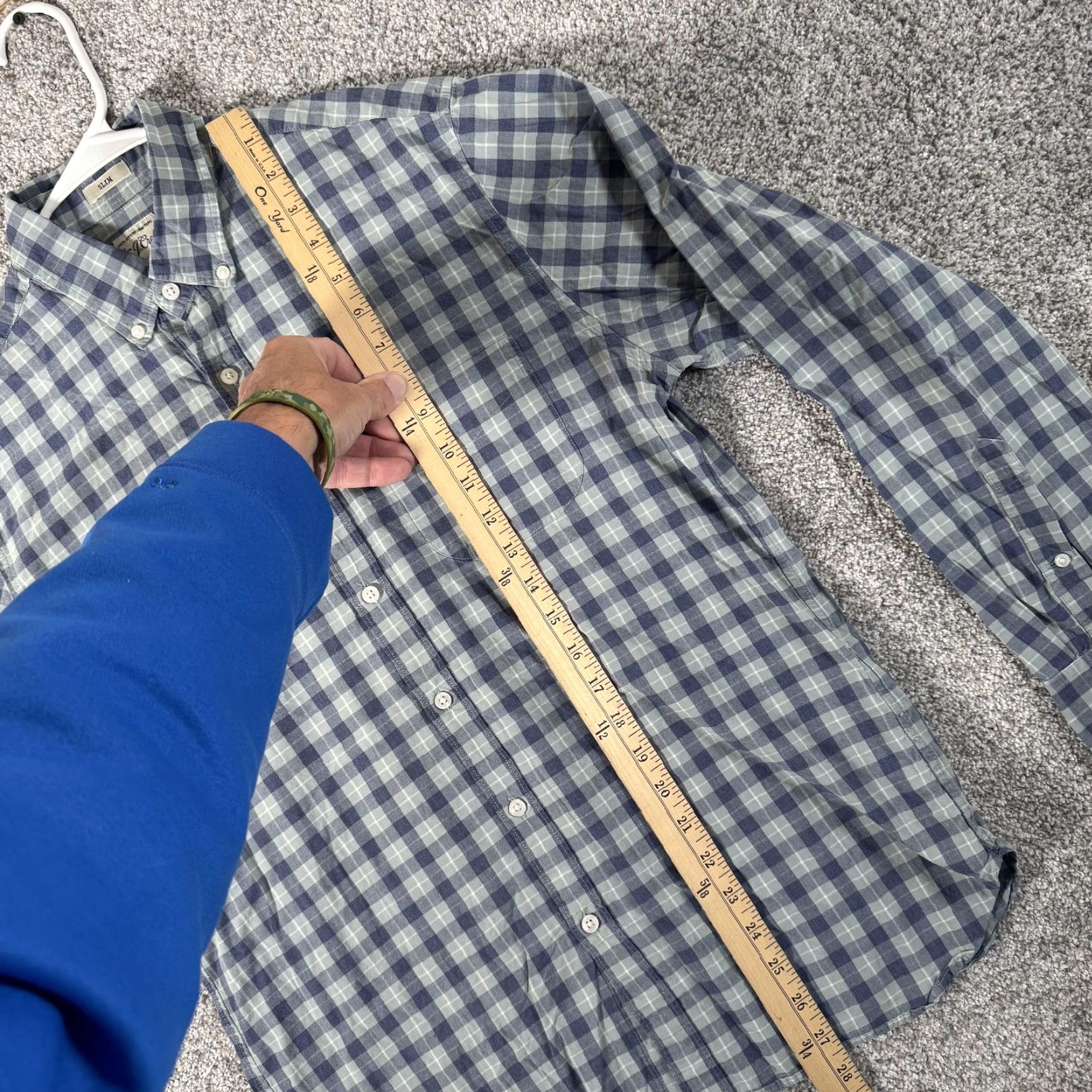 J.Crew **J.Crew Men's M Slim Fit Blue Green Plaid Button-Up Shirt** User: J.Crew Men's M Slim Fit Multicolor Plaid Button-Up Shirt Size US M / EU 48-50 / 2 - 2 Thumbnail