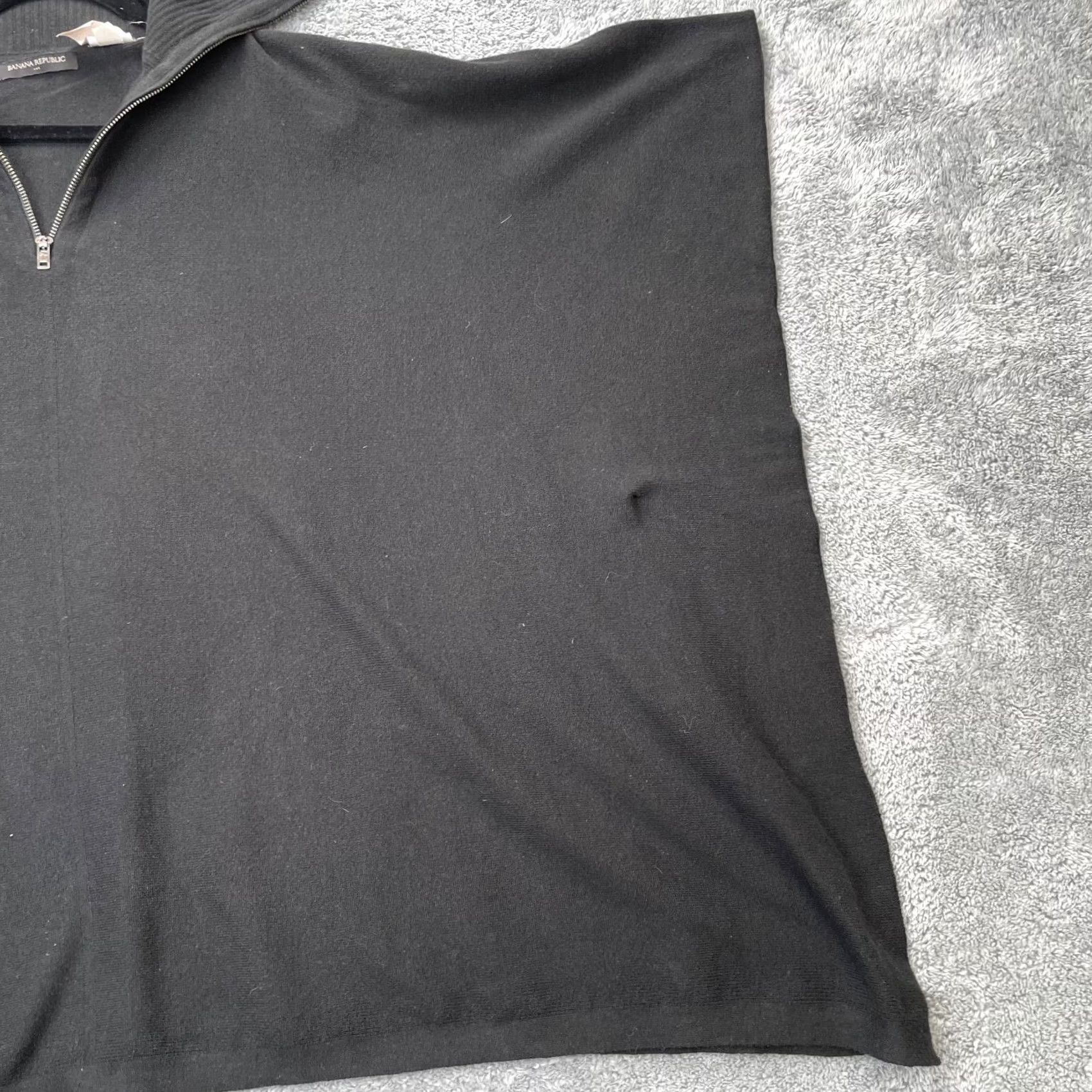 Banana Republic Banana Republic Sweater Women Black Poncho Cotton Mock Neck Quarter Zip Boho Size ONE SIZE - 2 Thumbnail