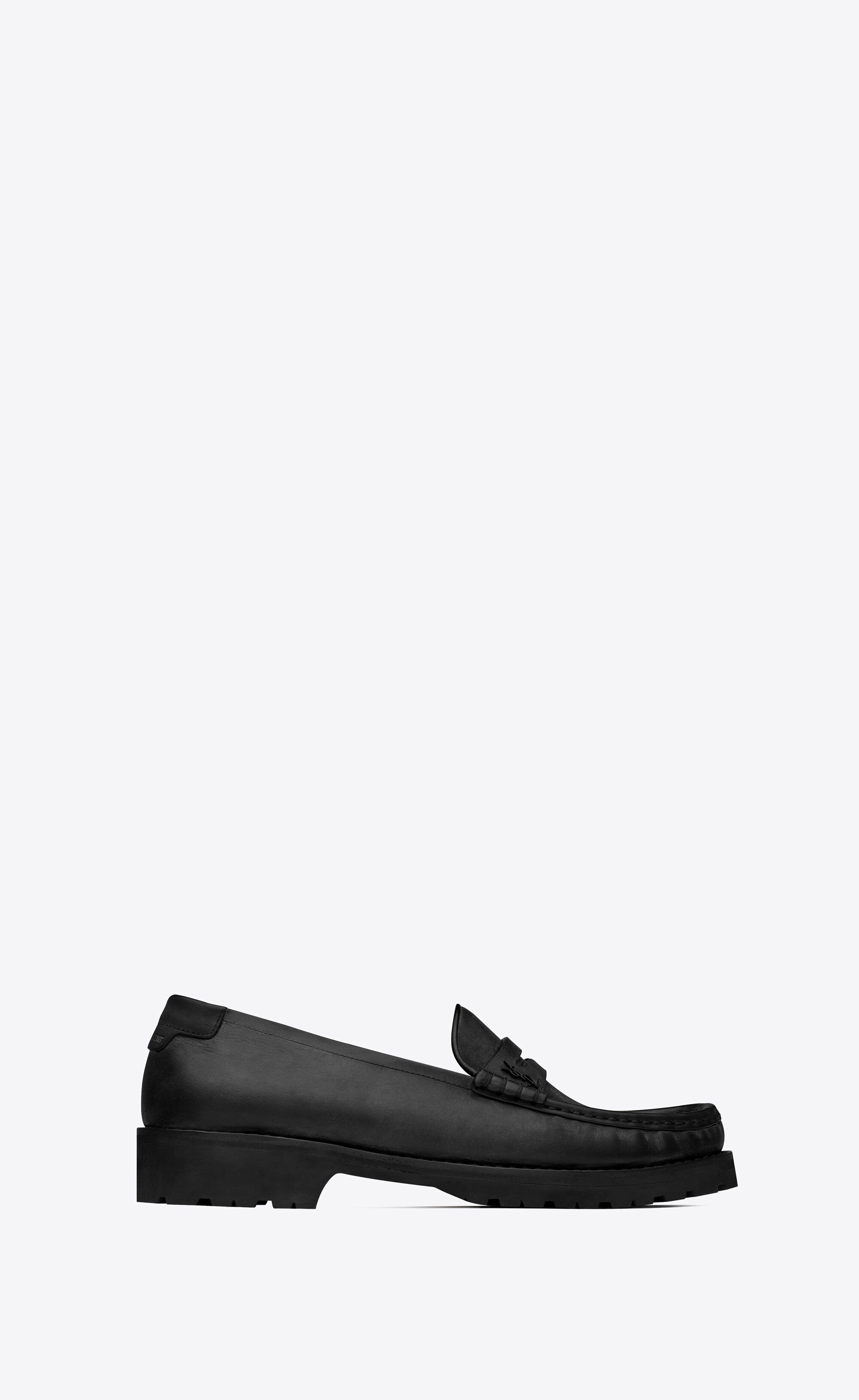 Saint Laurent Paris o1bcso1str1124 Le Loafer Chunky Penny Slippers in Black Size US 7 / EU 40 - 1 Thumbnail