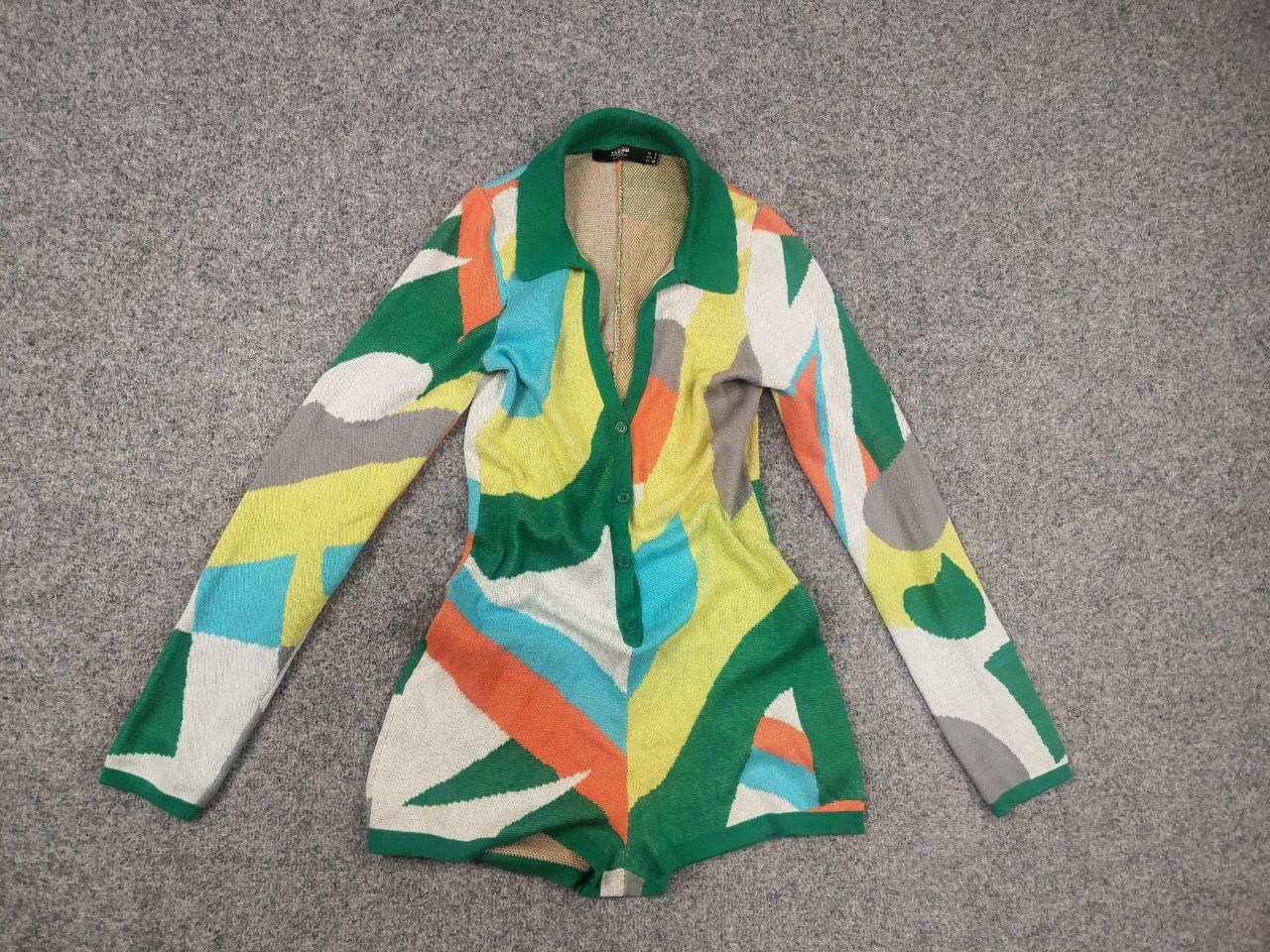 Jaded London Abstract Art knit Long Sleeve Jumpsuits Romper