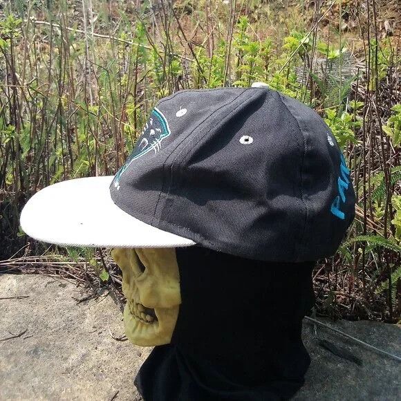 NFL × Vintage Vintage Logo 7 Carolina Panthers Two Tone Snap Back Hat Cap Size ONE SIZE - 3 Thumbnail