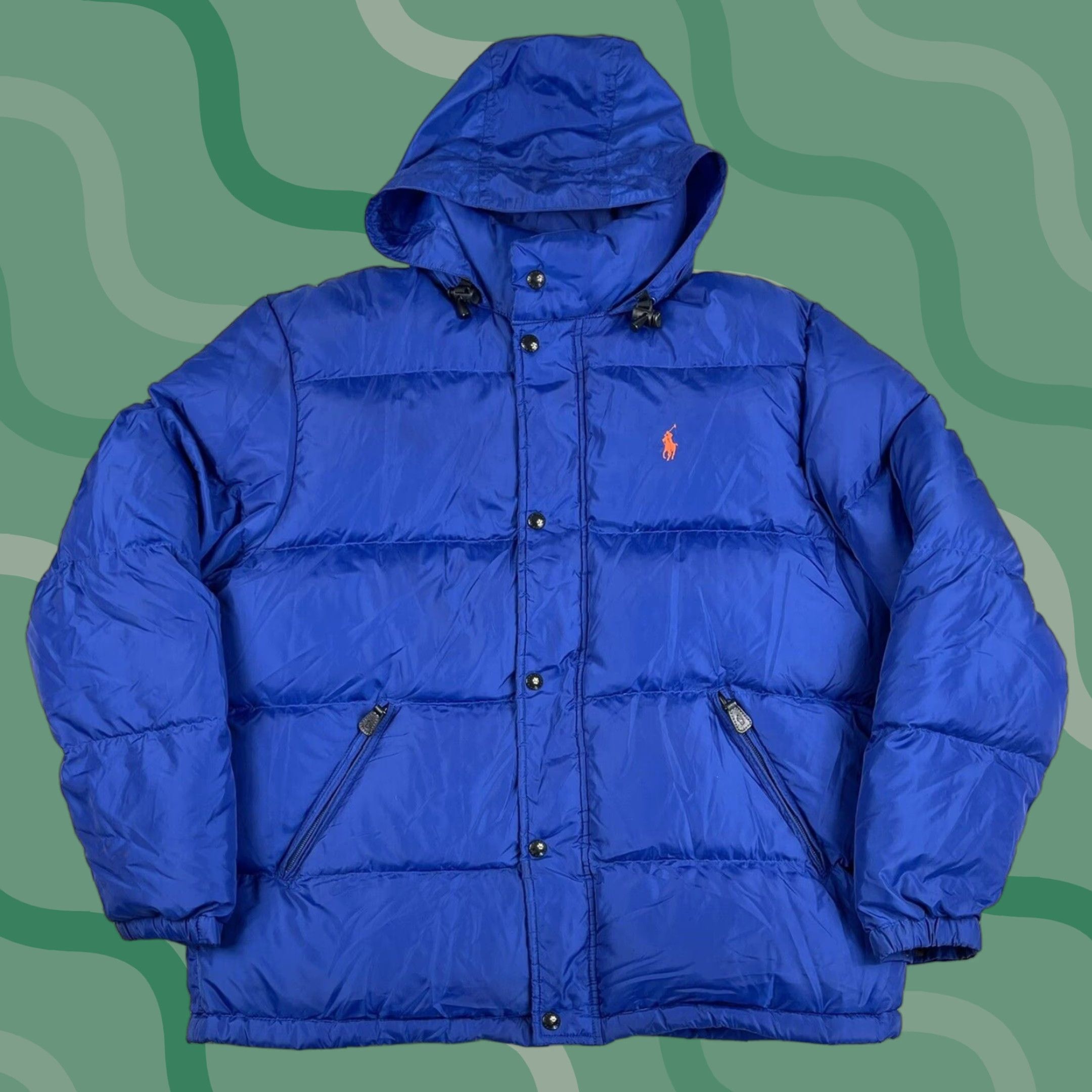 Polo Ralph Lauren VINTAGE Polo Ralph Lauren Puffer Jacket Coat Down Nylon Quilted Hooded 90s Ski Men L Blue - Mens Size US L / EU 52-54 / 3 - 1 Thumbnail