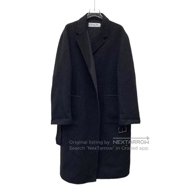 Dior Dior Black checkered wool lapel long-sleeved belt coat Size M / US 6-8 / IT 42-44 - 1 Thumbnail