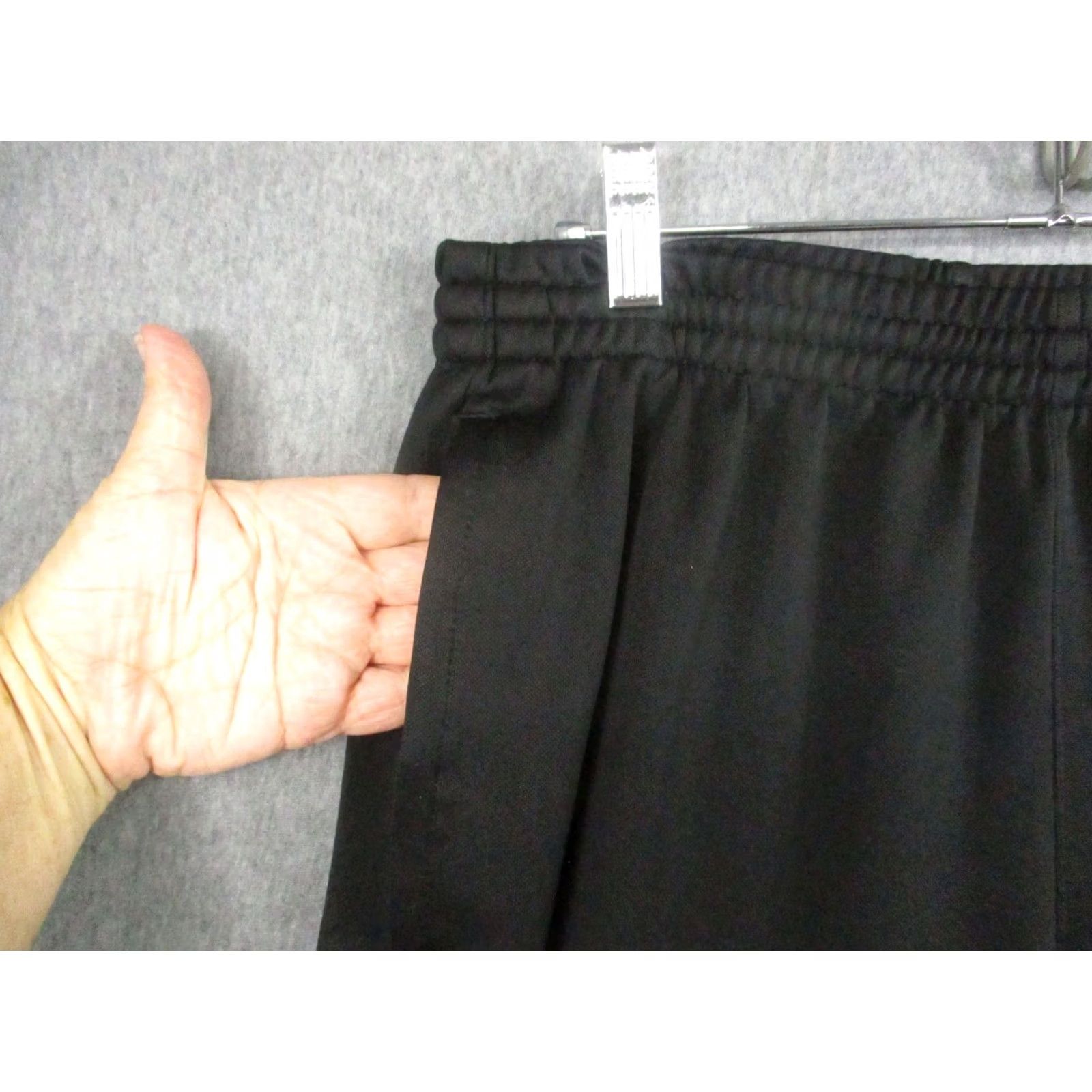Adidas Adidas Track Pants Men L Black Zip Ankle Trico Drawstring Pockets Size US 33 - 3 Thumbnail