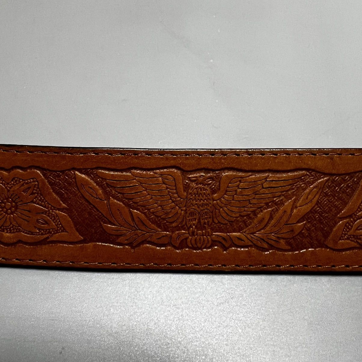Vintage Vintage leather belt with buckle Size ONE SIZE - 9 Thumbnail