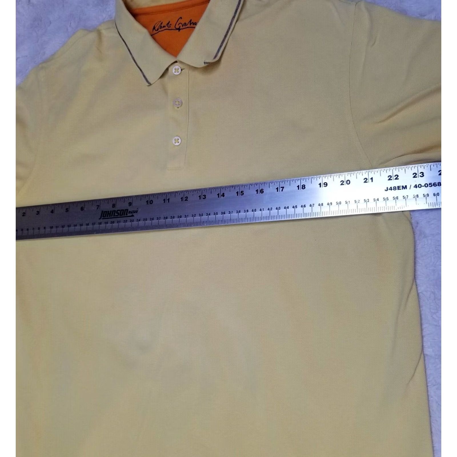 Robert Graham Roberts Graham Mens XL Classic Yellow Knit Polo Shirt Short Sleeve Golf Polo Shirt Size US XL / EU 56 / 4 - 3 Thumbnail
