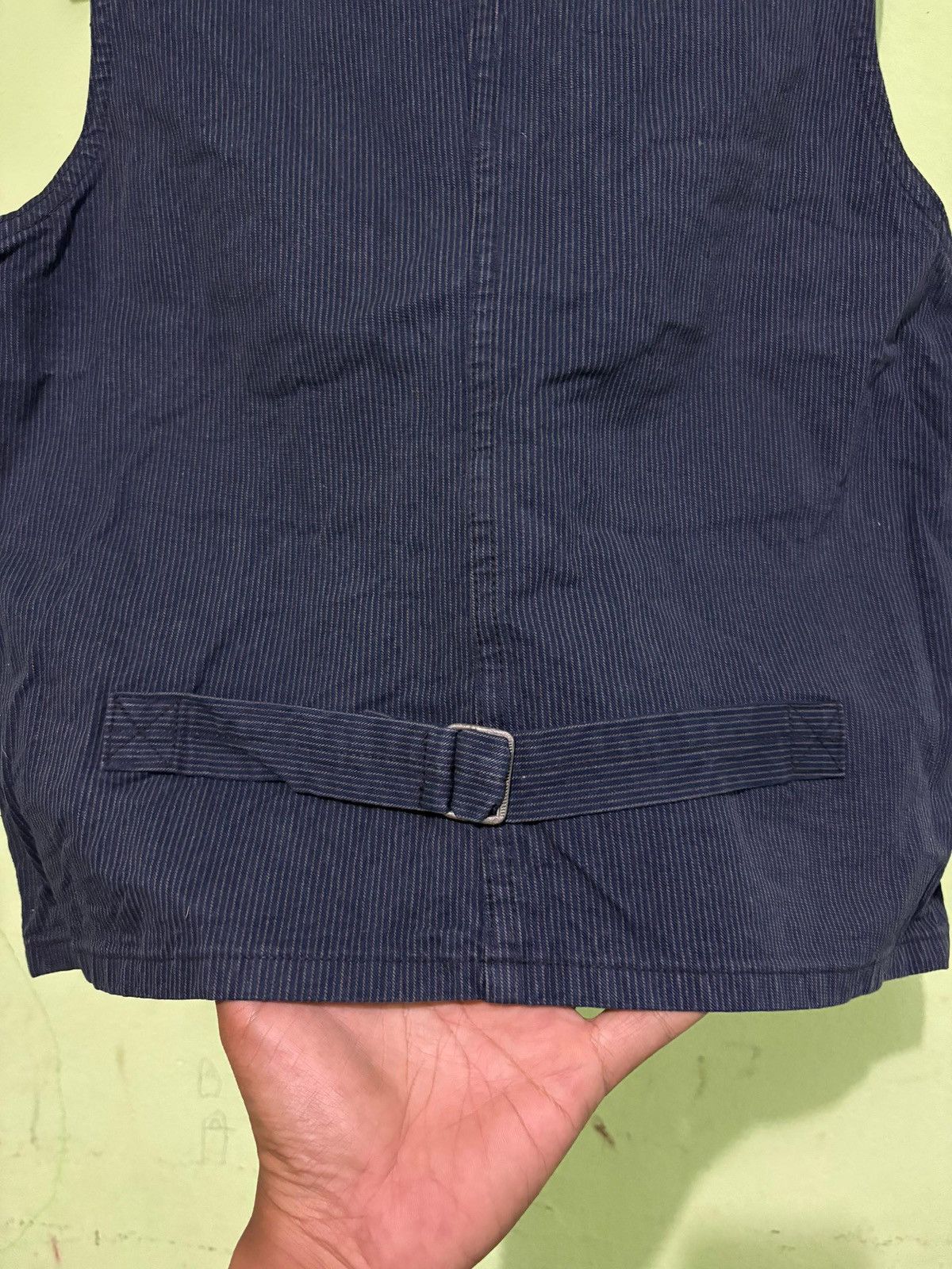 Sugar Cane Vtg 90s Sugar Cane Stripe Vest Worker Clothing Made In USA Size US M / EU 48-50 / 2 - 7 Thumbnail