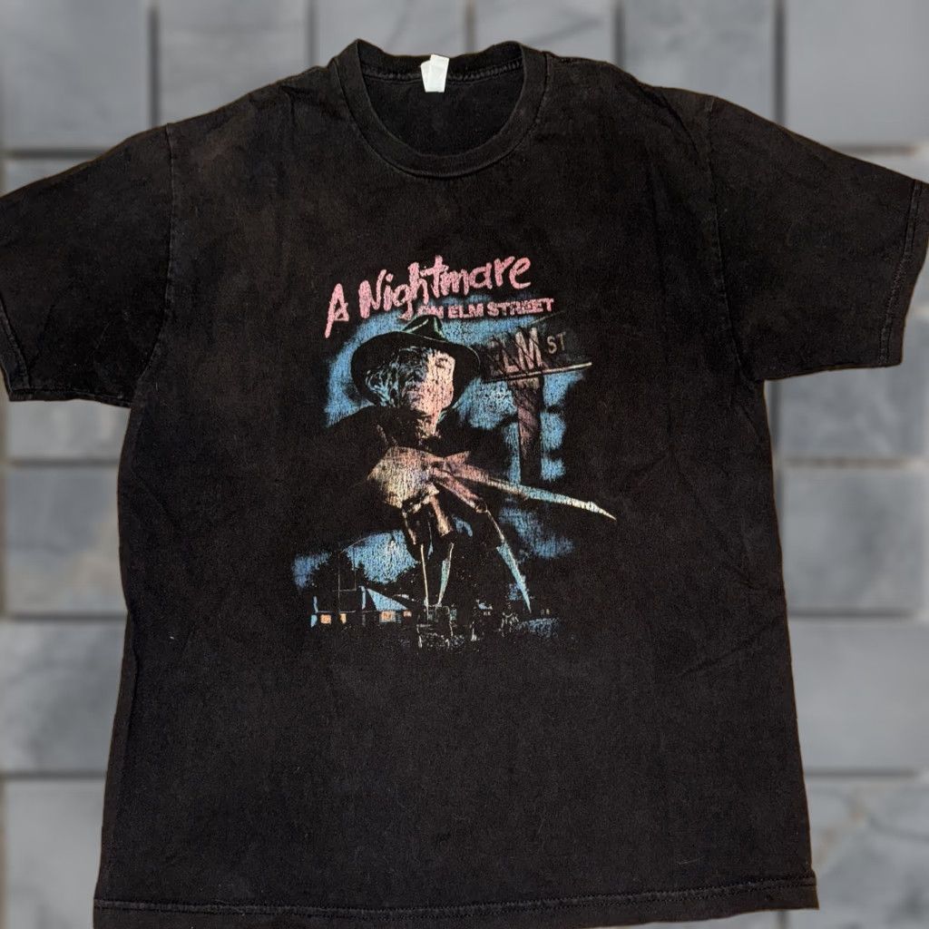Vintage VINTAGE Nightmare On Elm Street T-Shirt Black L Mens 20.5x27.5 Used Horror Freddy Krueger Shirt Size US L / EU 52-54 / 3 - 1 Thumbnail