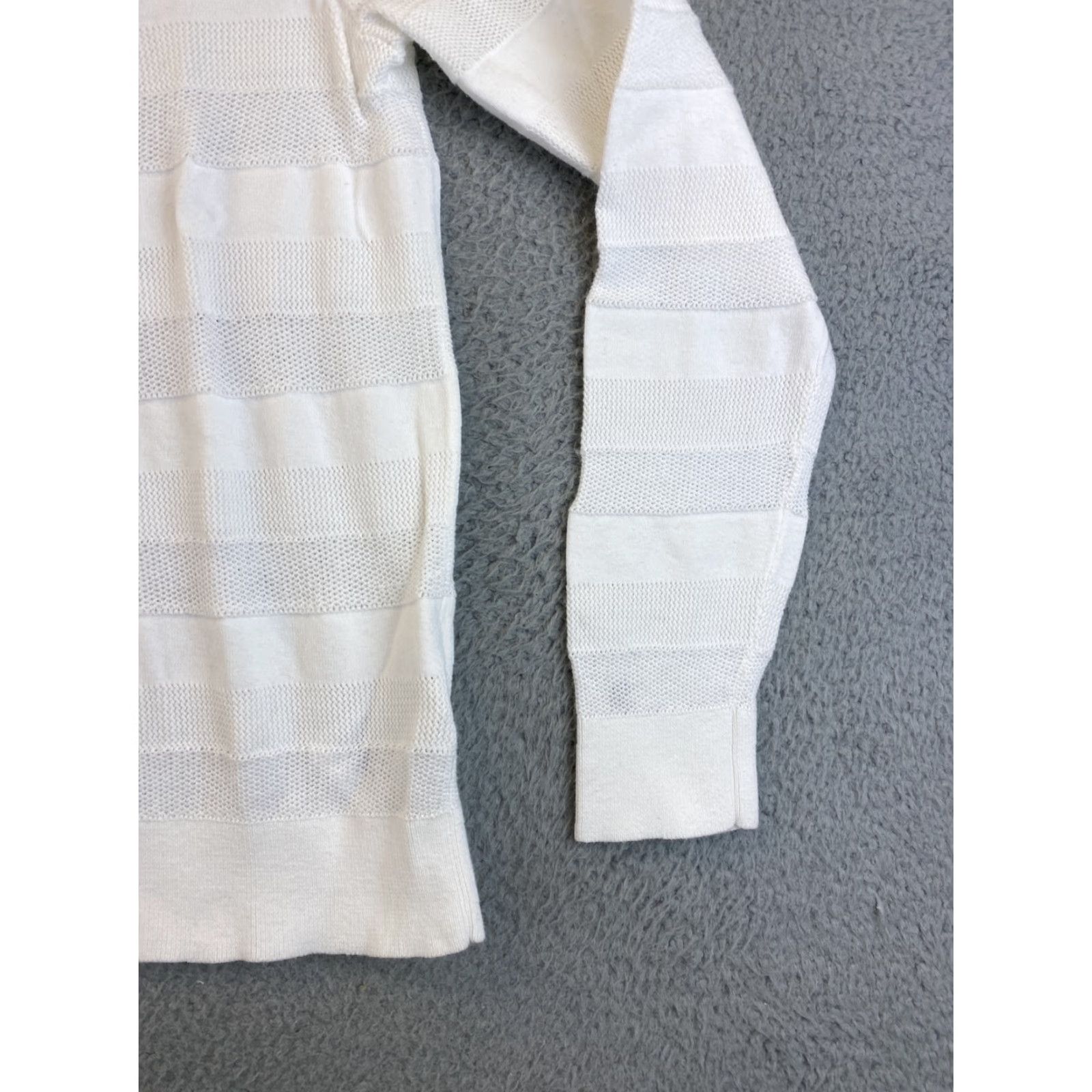 Tommy Hilfiger Tommy Hilfiger Women's Large White Pima Cotton Long Sleeve Pullover Sweater Lightweight Casual Size L / US 10 / IT 46 - 2 Thumbnail