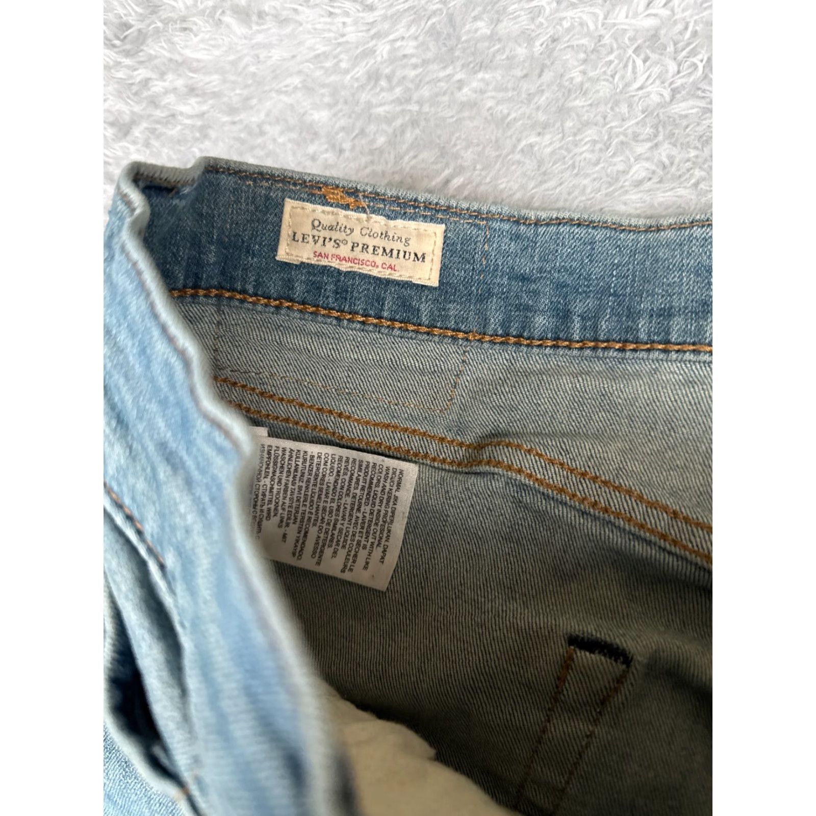 Levi's Levis 512 Jeans Adult 34 Blue Denim Cotton 5-Pocket Regular Stretch Distressed Premium 32x31 Size US 34 / EU 50 - 6 Thumbnail