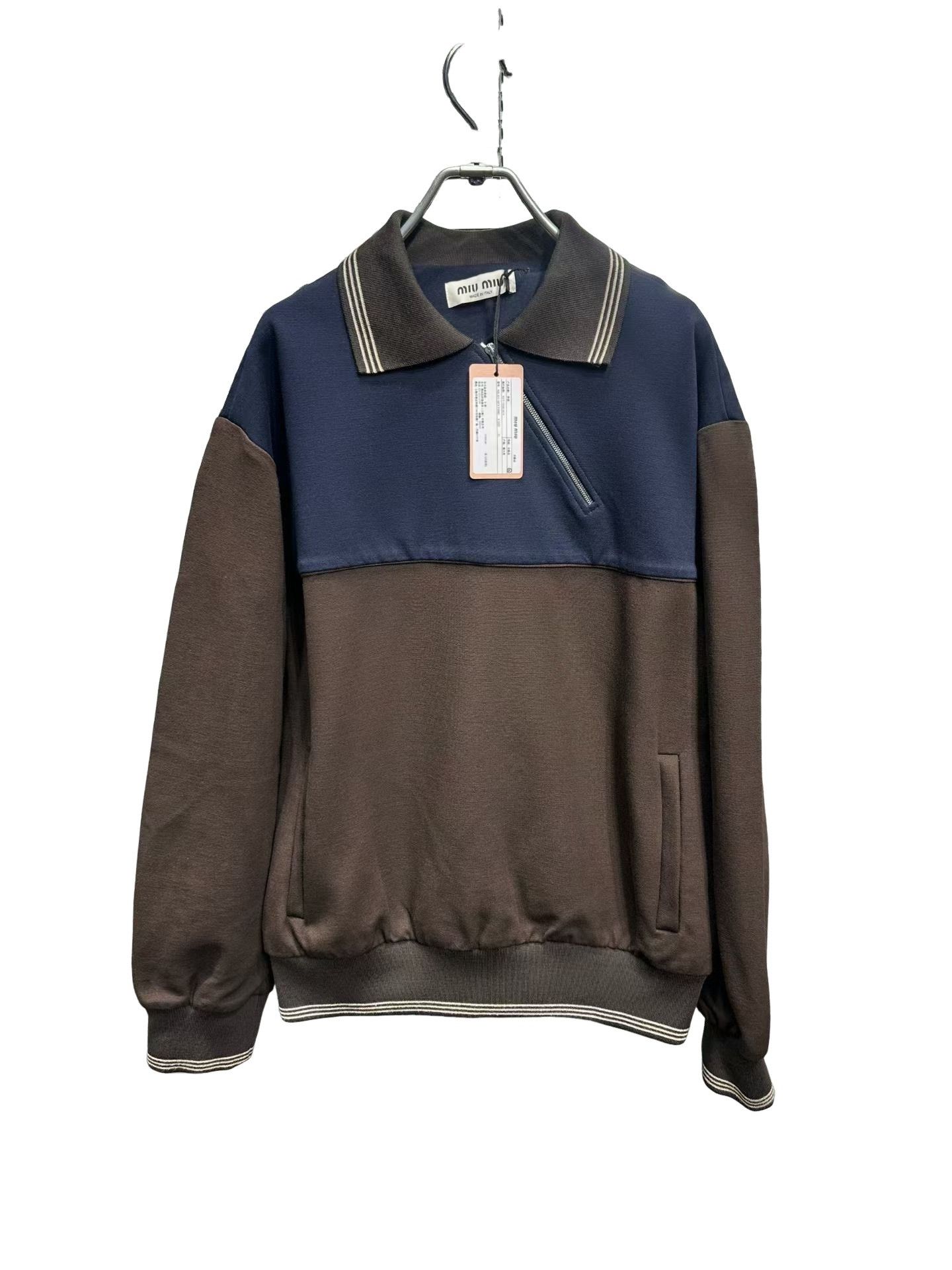 Miu Miu Miu Miu Asymmetric Zip Color Block Sweatshirt XS Size XS / US 0-2 / IT 36-38 - 1 Thumbnail