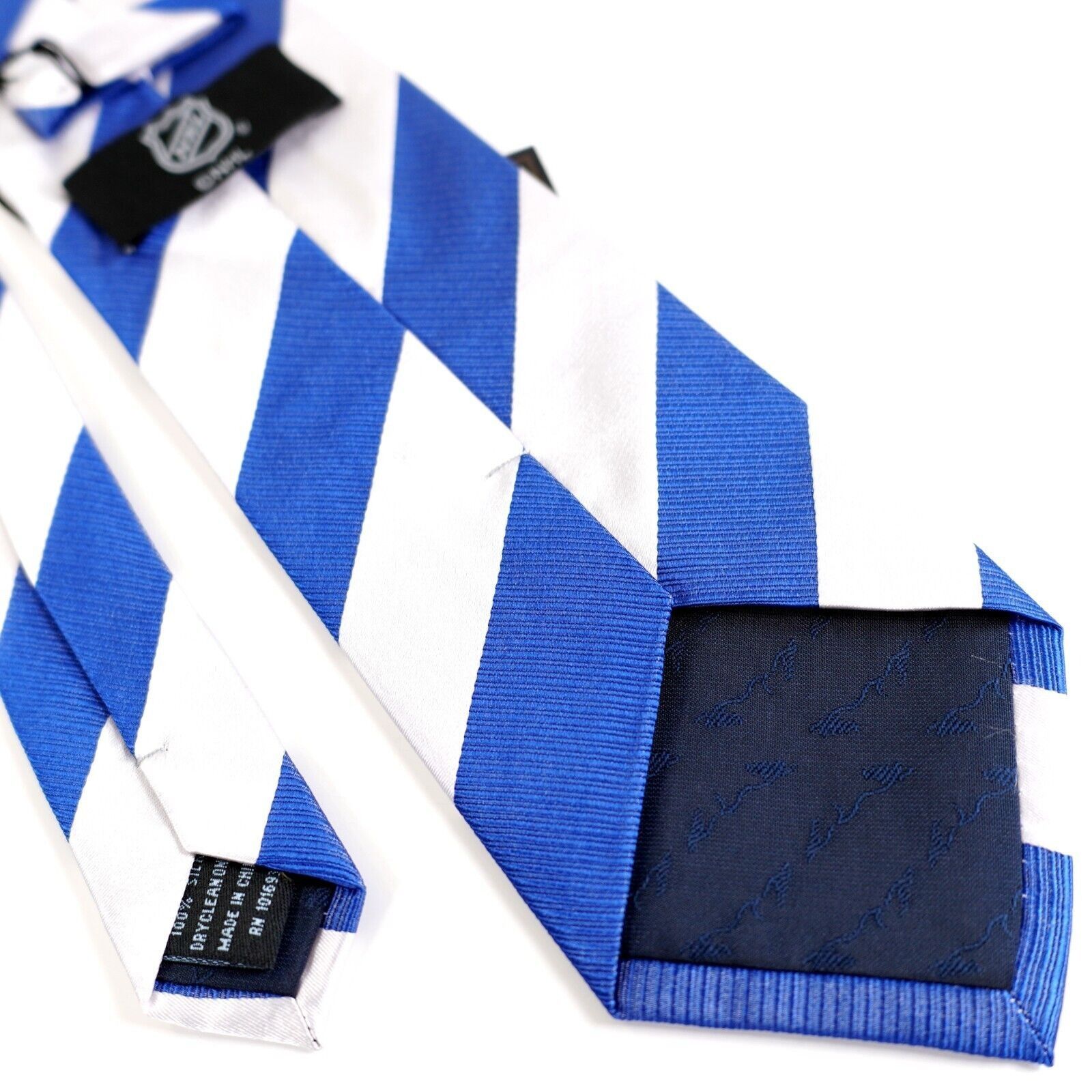 NHL NEW NHL Blue White Lightning Hockey Striped Ribbed Woven Sil Size ONE SIZE - 4 Thumbnail