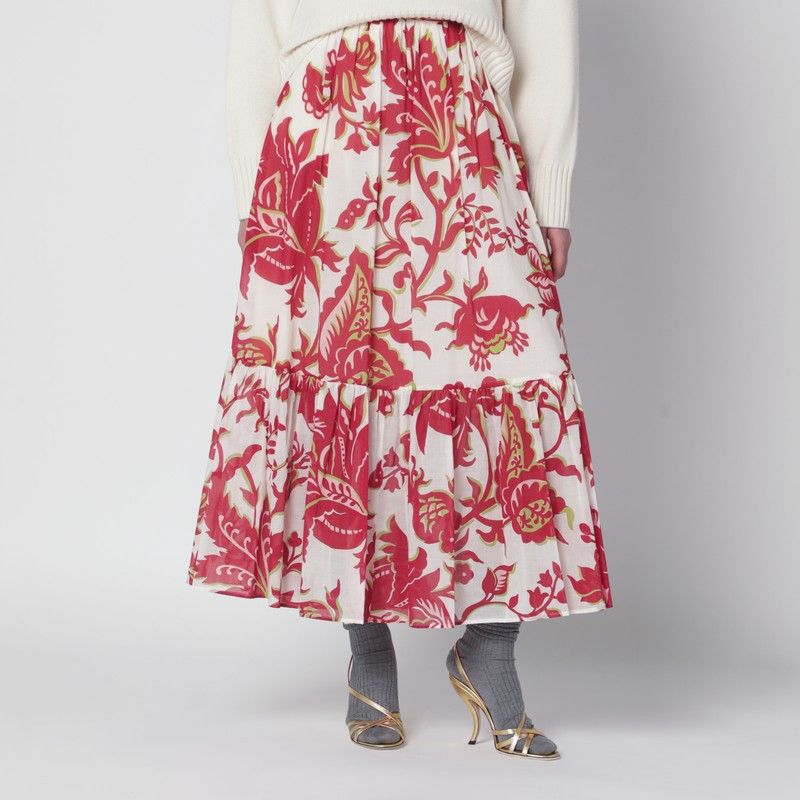 Etro Etro White Skirt With Floral Print Size 26" / US 2 / IT 38 - 1 Thumbnail
