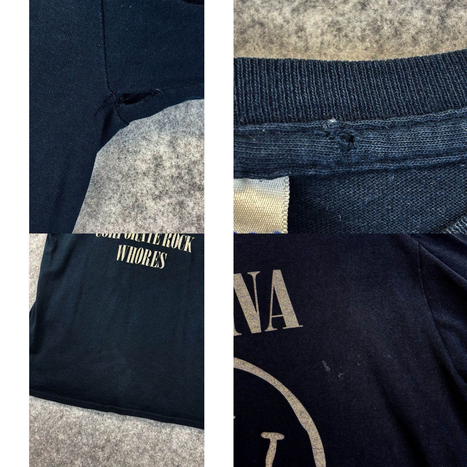 Gildan VINTAGE Nirvana T Shirt Gildan Dark Navy Smiley 1992 Grunge Size M Mens Size US M / EU 48-50 / 2 - 8 Thumbnail