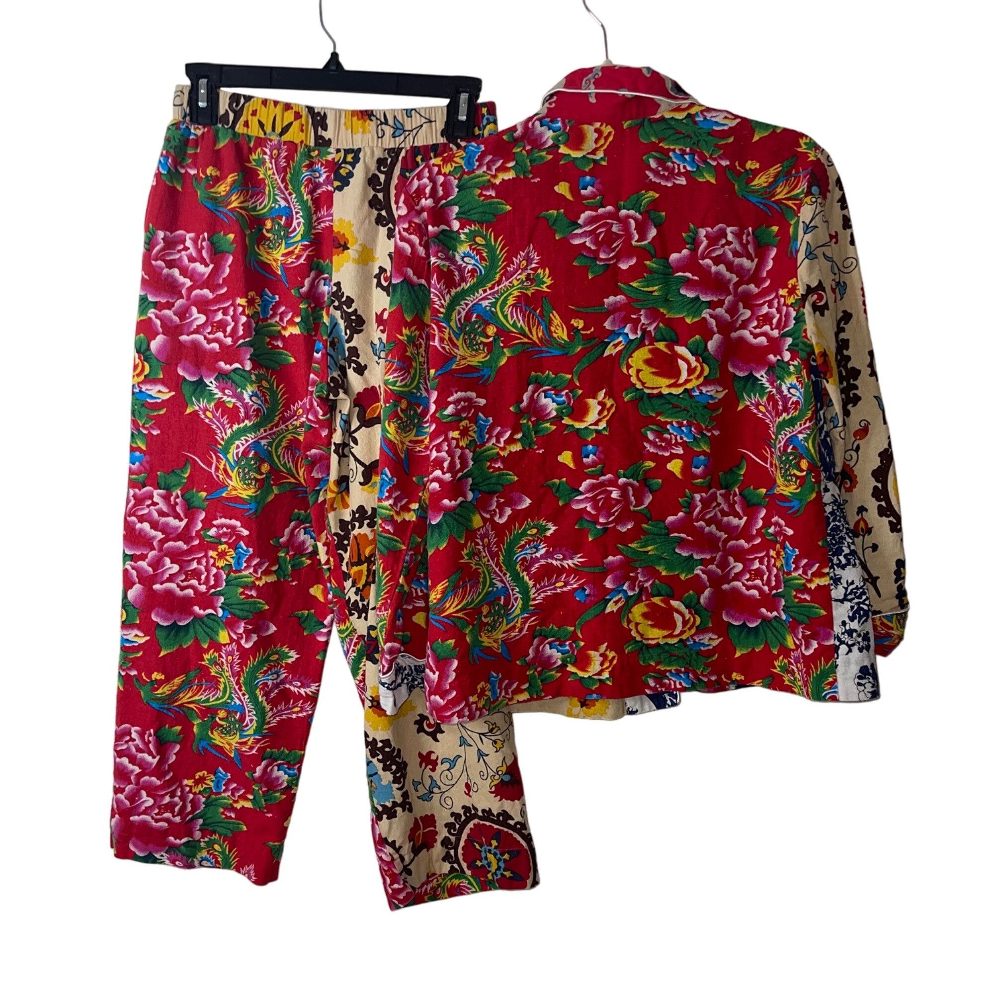 Benjimu Womens Pajama Set Size Small Multicolor Mixed Print