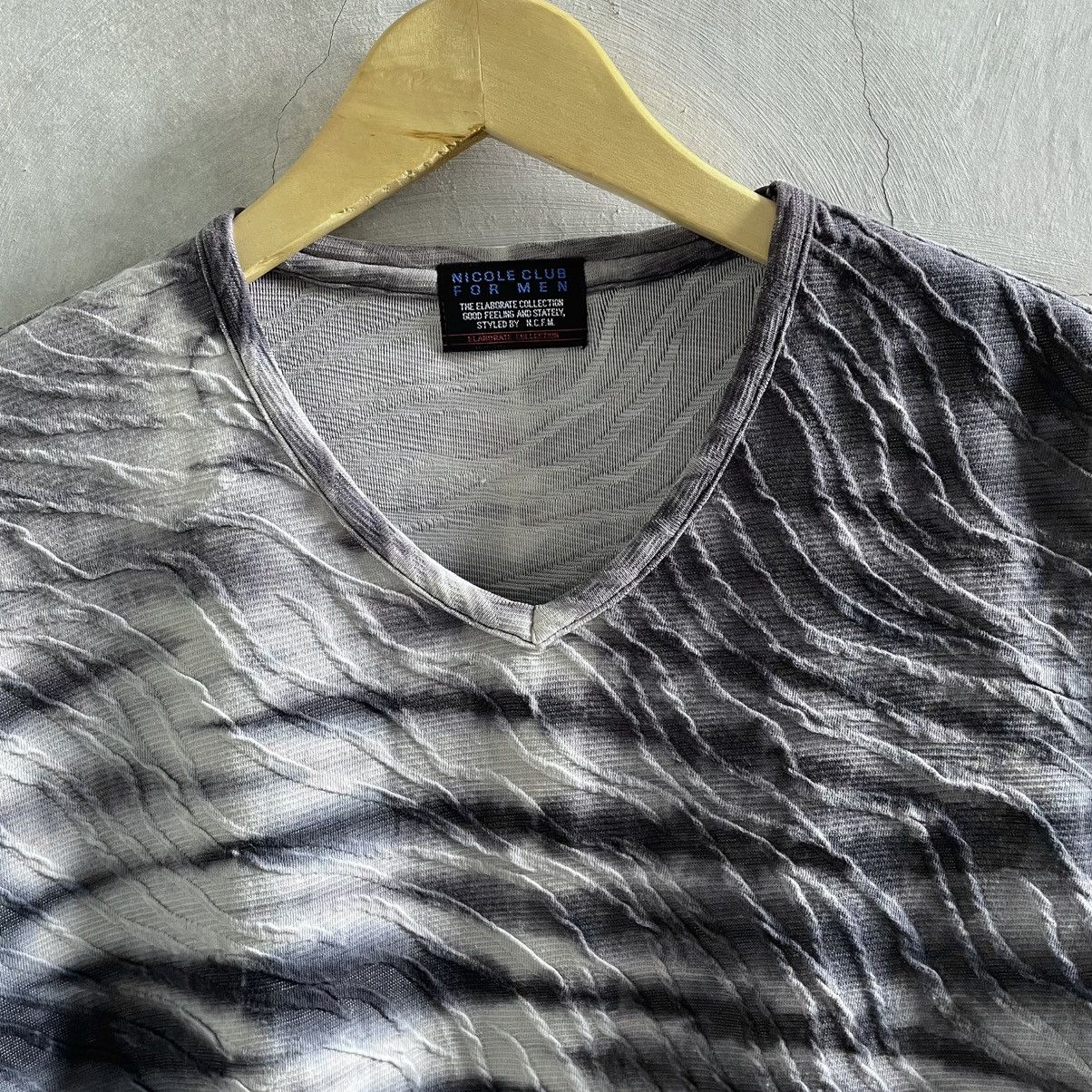 Matsuda × Nicole Club × Vintage RARE🔥Nicole club for men zebra pattern Textured fabric tees Size US M / EU 48-50 / 2 - 2 Thumbnail