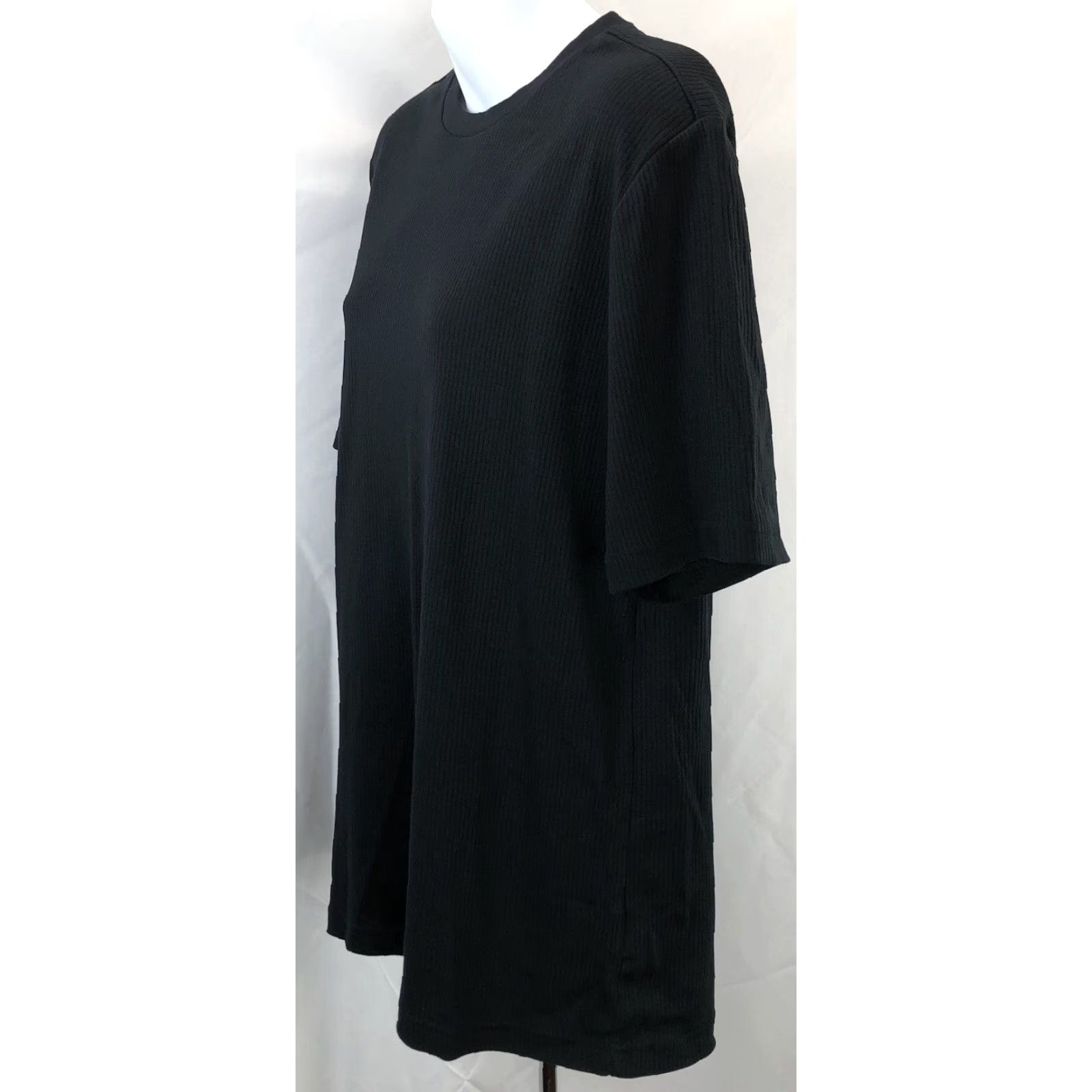 Croft & Barrow Croft Barrow Ribbed Knit Top M Black Cotton Short Sleeve Round Neck Shirt Womens Size M / US 6-8 / IT 42-44 - 2 Thumbnail