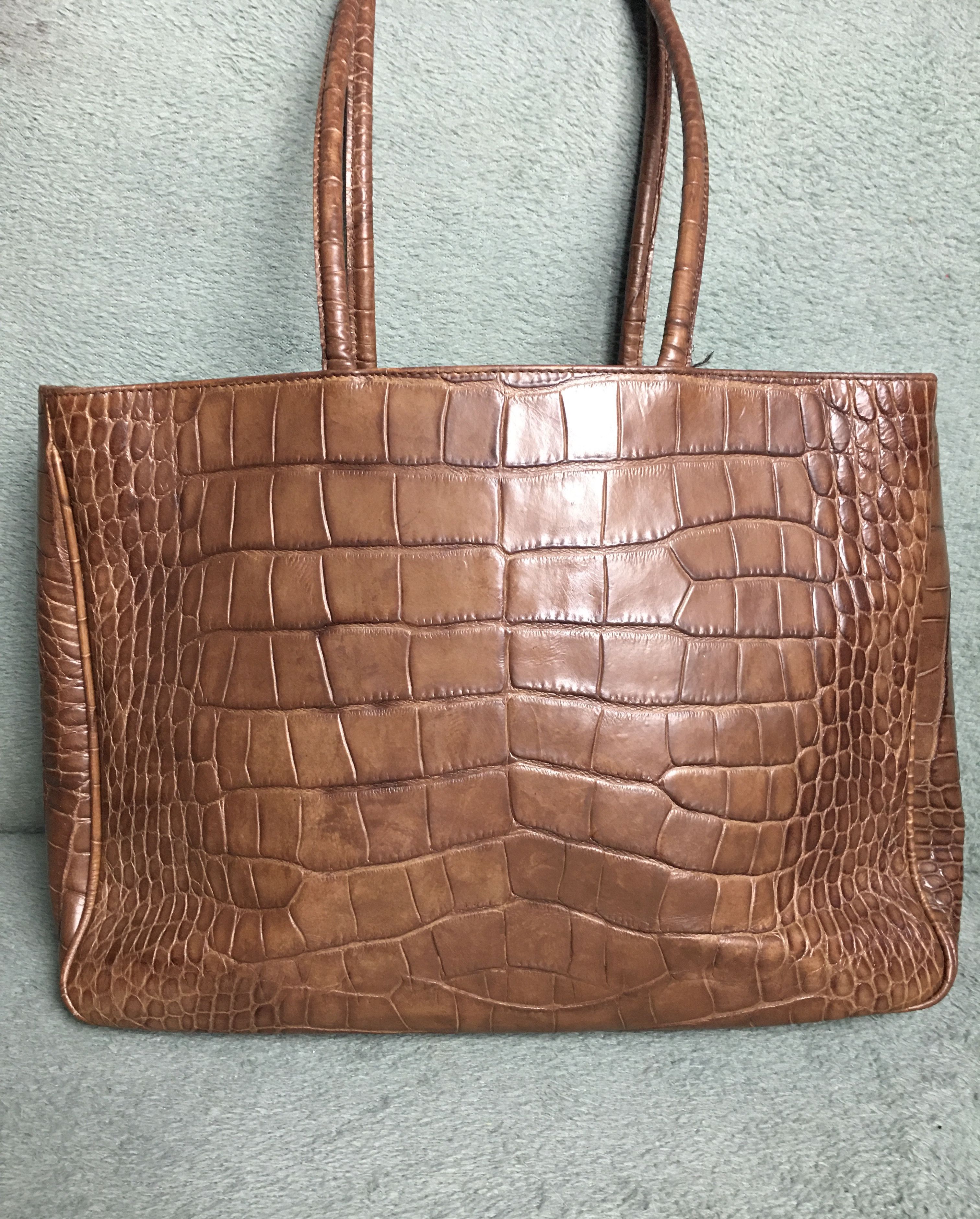 Furla Furla Leather Croco Embossed Brown Tote Bag Size ONE SIZE - 5 Thumbnail