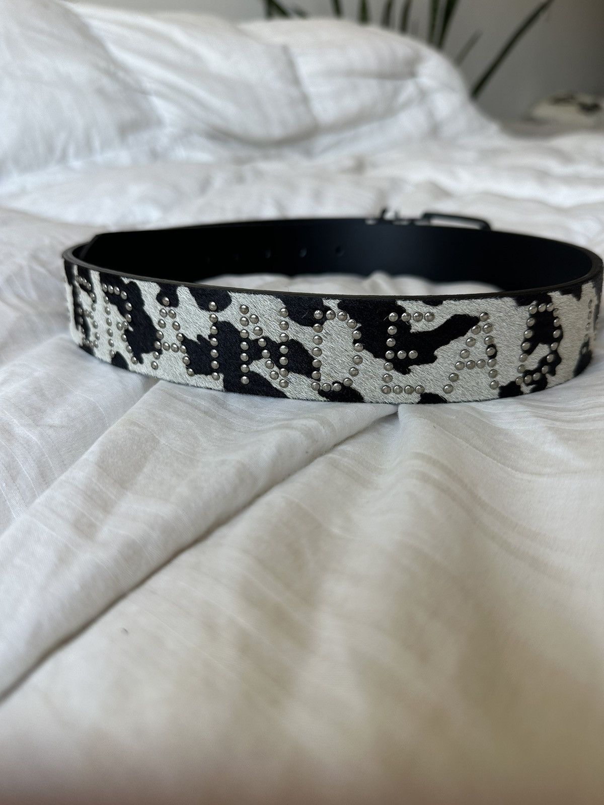 Brain Dead Studded Harako Belt Cow Print | Grailed