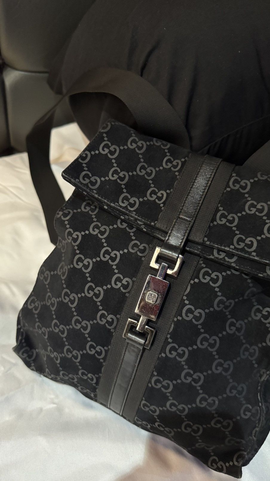 Gucci GUCCI Jackie / Backpack / Suede / Black / GG pattern Size ONE SIZE - 5 Thumbnail