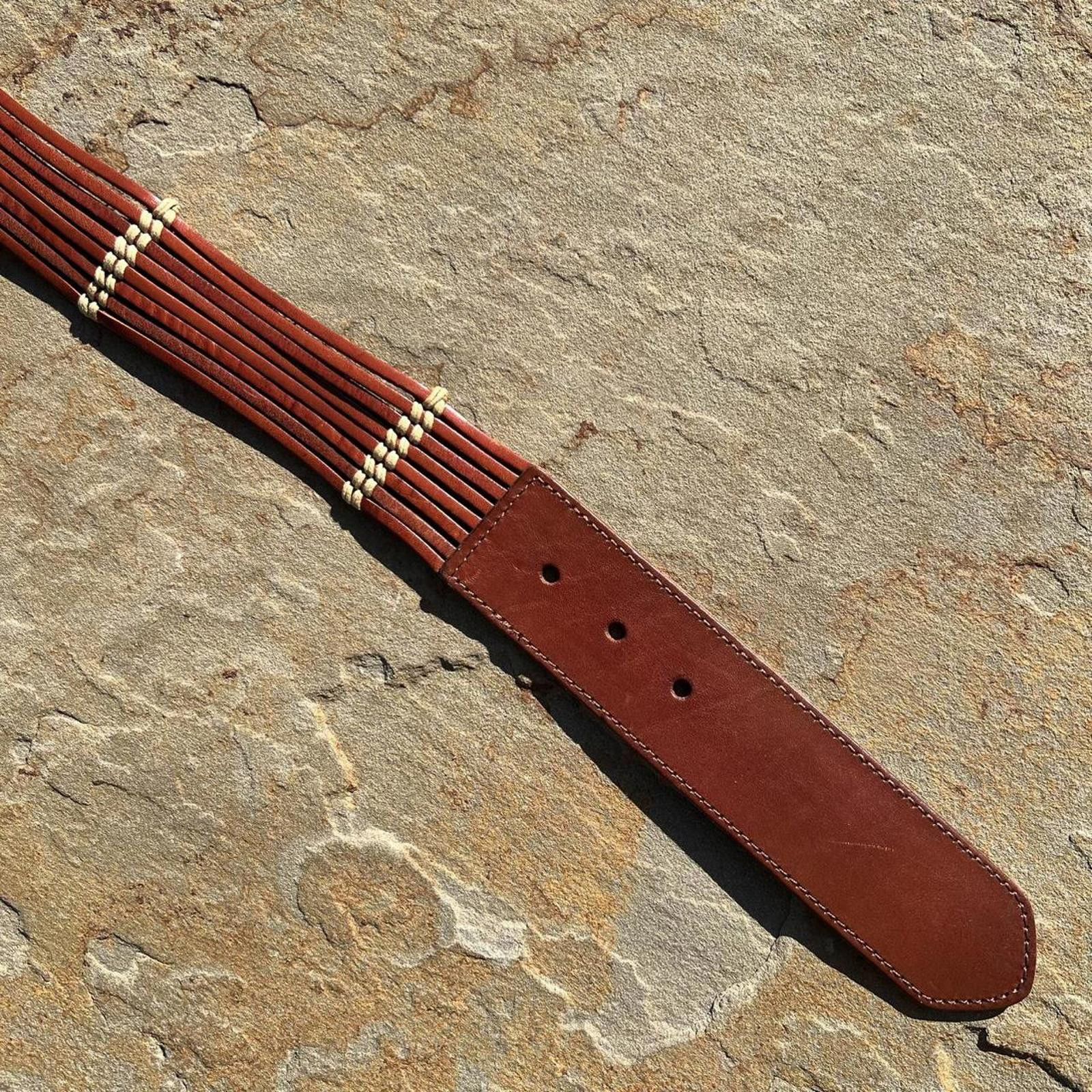 Talbots Brown Leather Lace Boho Belt Size ONE SIZE - 5 Thumbnail