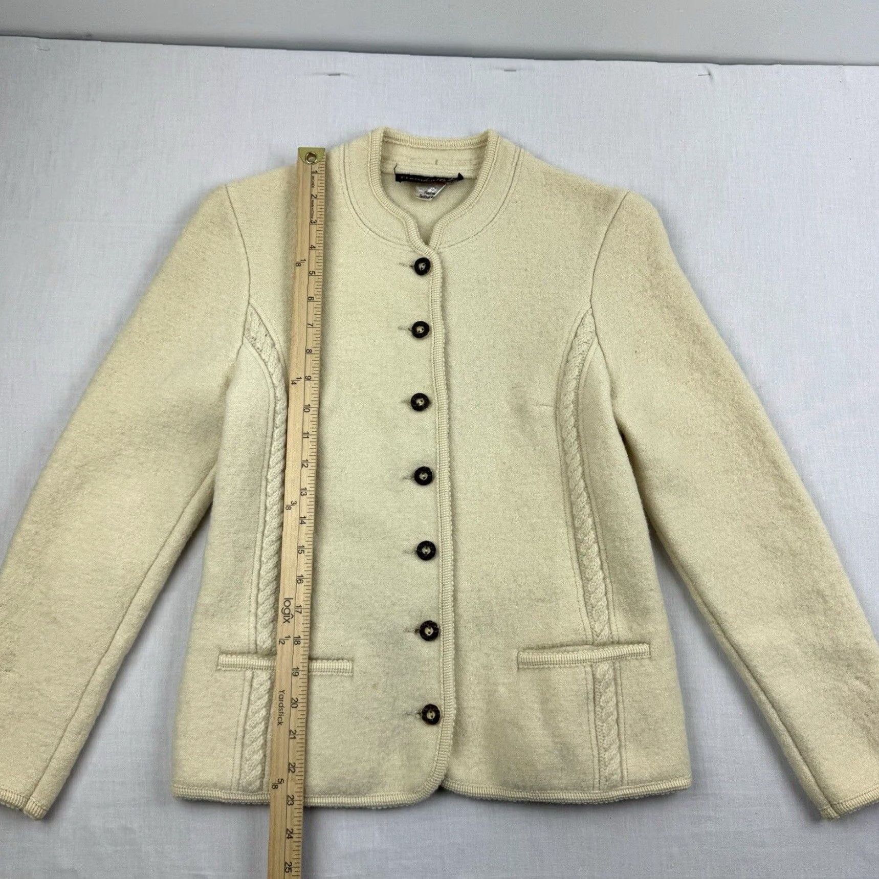 Vintage VINTAGE Tiroler Walk Cardigan Sweater Womens S Ivory Button 1960s Classic 70s 60s Knit Men? Women? Size S / US 4 / IT 40 - 7 Thumbnail