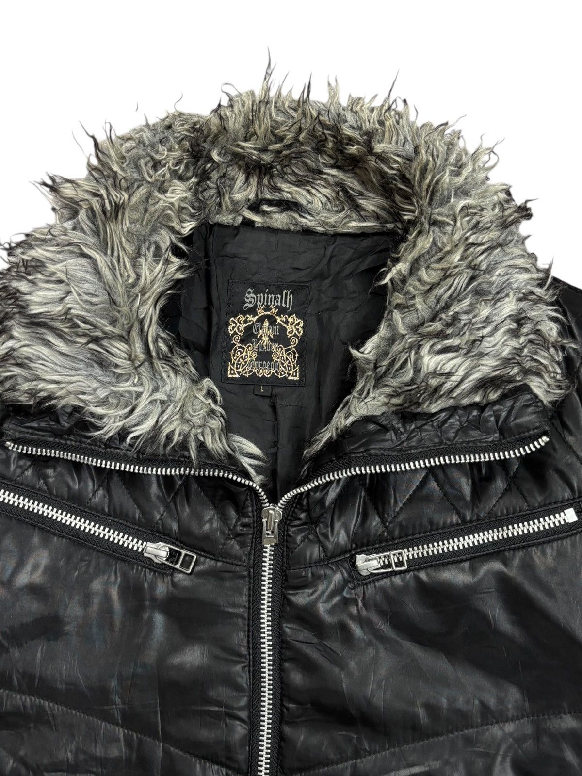 KMRii 2000s Spinach - Trim Fur Collar Vkei Style Jacket Size US M / EU 48-50 / 2 - 6 Thumbnail