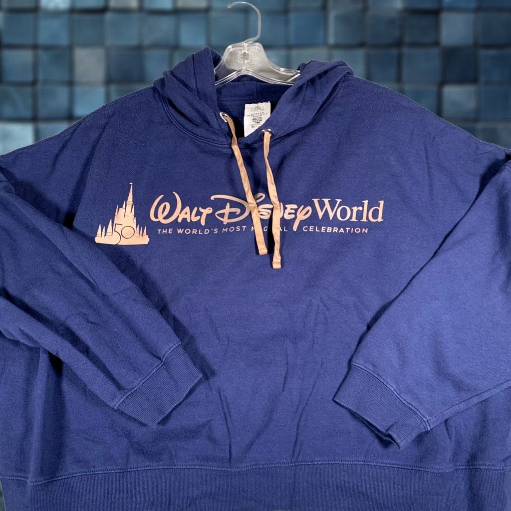 Disney Disney Hoodie Womens 3X Blue Walt Disney World 50th Anniversary Pullover Fleece Size XXL / US 16-18 / IT 52-54 - 1 Thumbnail