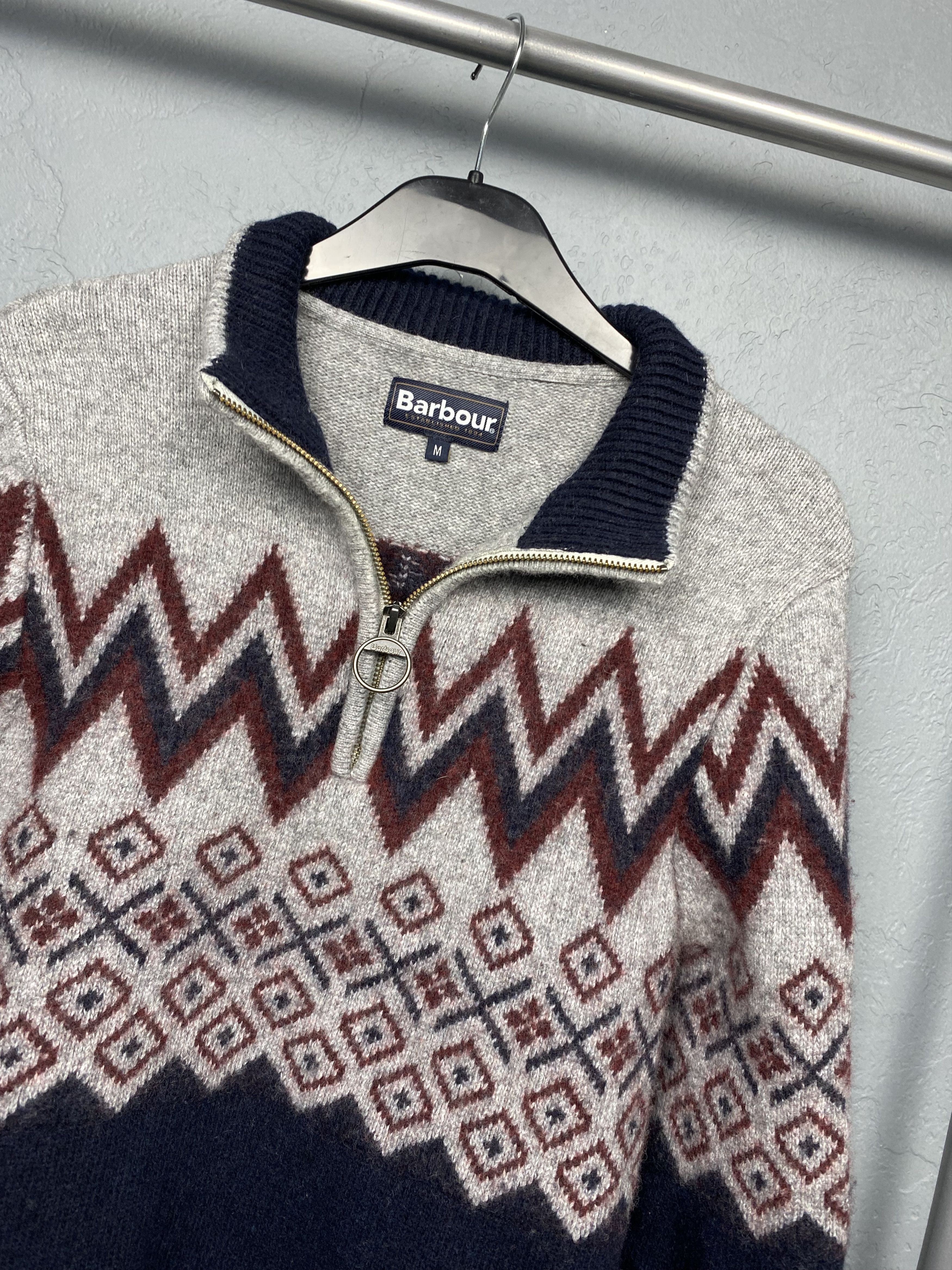 Barbour × Vintage Barbour Vintage Mens 1\4 Quarter Zip Wool Knit Sweater Size US M / EU 48-50 / 2 - 2 Thumbnail