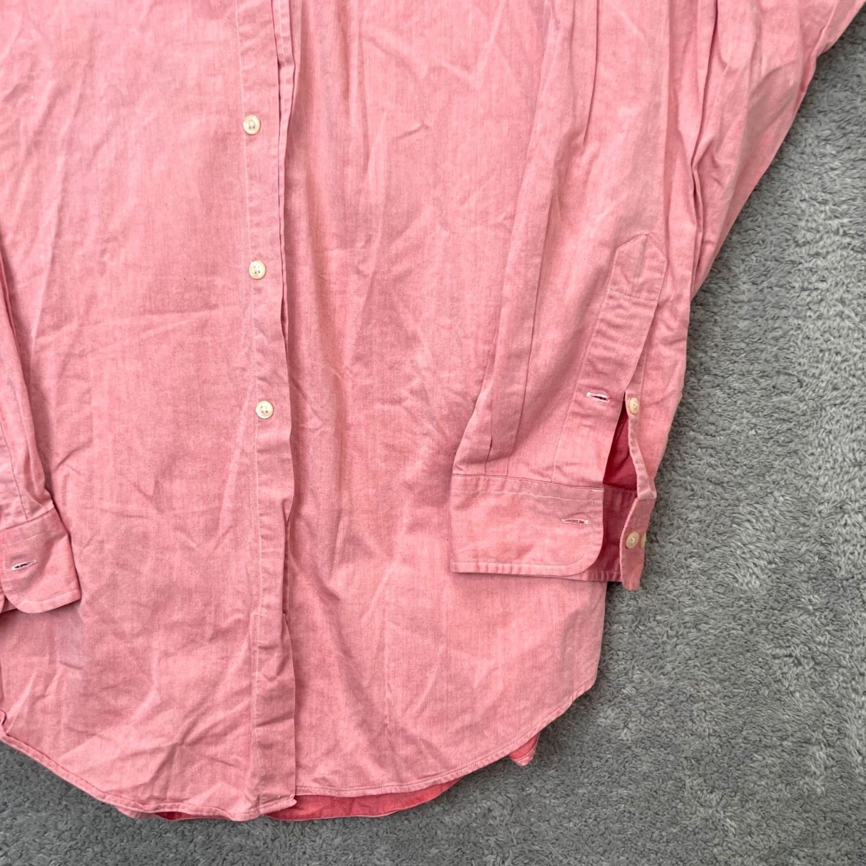 Ralph Lauren VINTAGE Ralph Lauren Shirt Mens Pink Dress Oxford Chambray Yarmouth Pony Logo 17 Size 46R - 6 Thumbnail