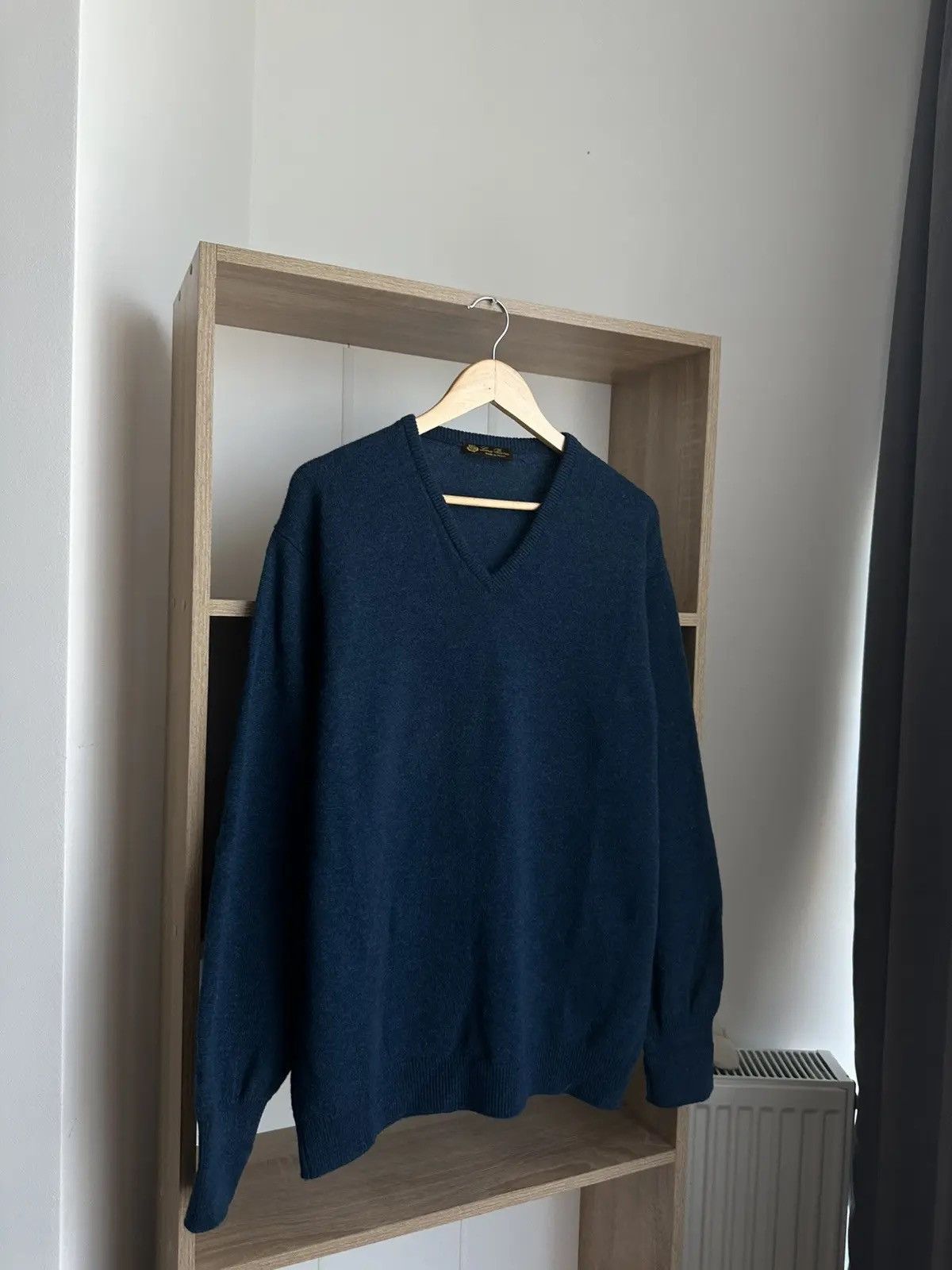 Loro Piana × Vintage Vintage Loro Piana Woll Blue Sweater Size US M / EU 48-50 / 2 - 2 Thumbnail