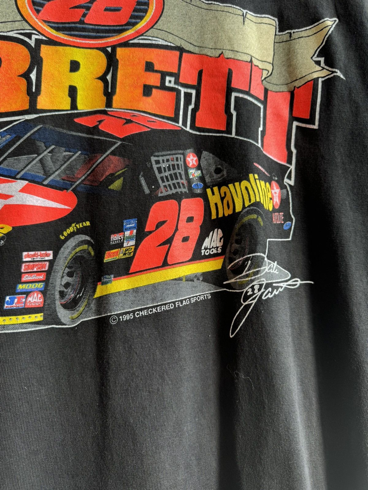 NASCAR Vintage 1995 David Jarrett Nascar Racing Dry rot Tee Size US XL / EU 56 / 4 - 3 Thumbnail