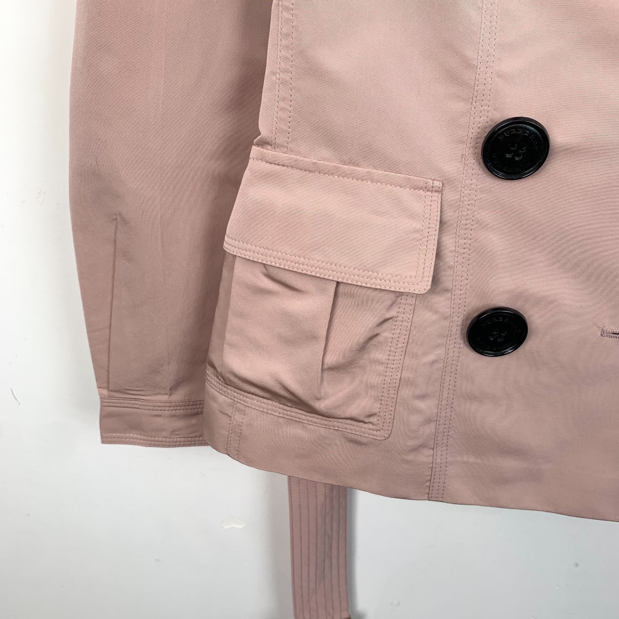 Burberry Burberry Brit Pink Hooded Double-Breasted Belted Short Trenc Size S / US 4 / IT 40 - 6 Thumbnail