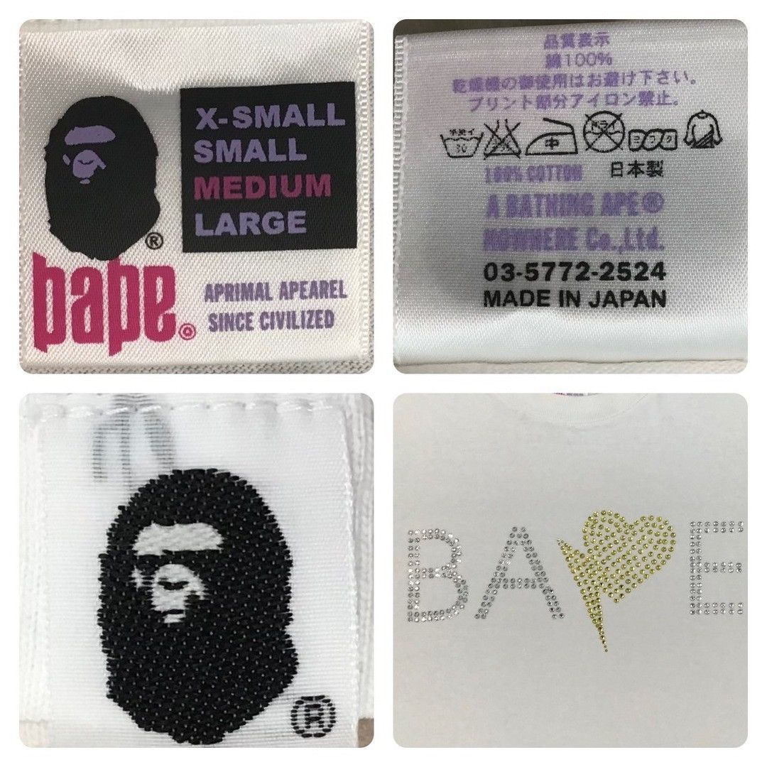 Bape × Swarovski BAPE Swarovski Heart Logo T-shirt a bathing ape NIGO Size US M / EU 48-50 / 2 - 8 Thumbnail