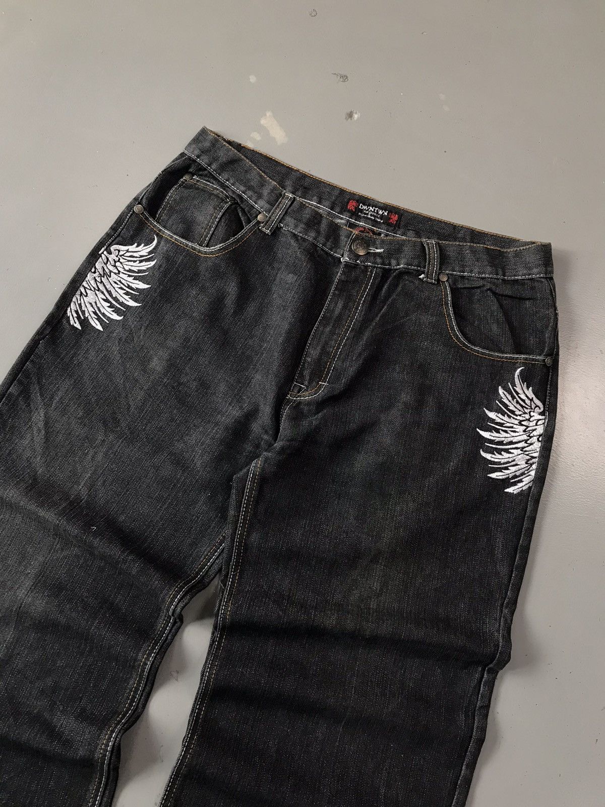 Vintage Vintage Downtown express crazy embroidered denim Size US 40 / EU 56 - 4 Thumbnail