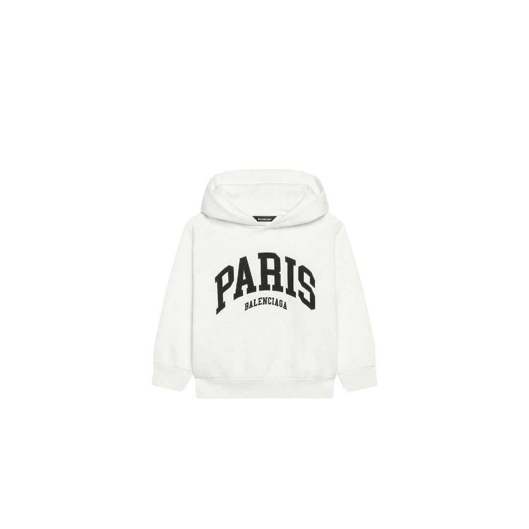 Balenciaga o1bcso1str0625 Size: KIDS 4 / Cities Paris Hoodie in White Size US XXS / EU 40 - 1 Thumbnail