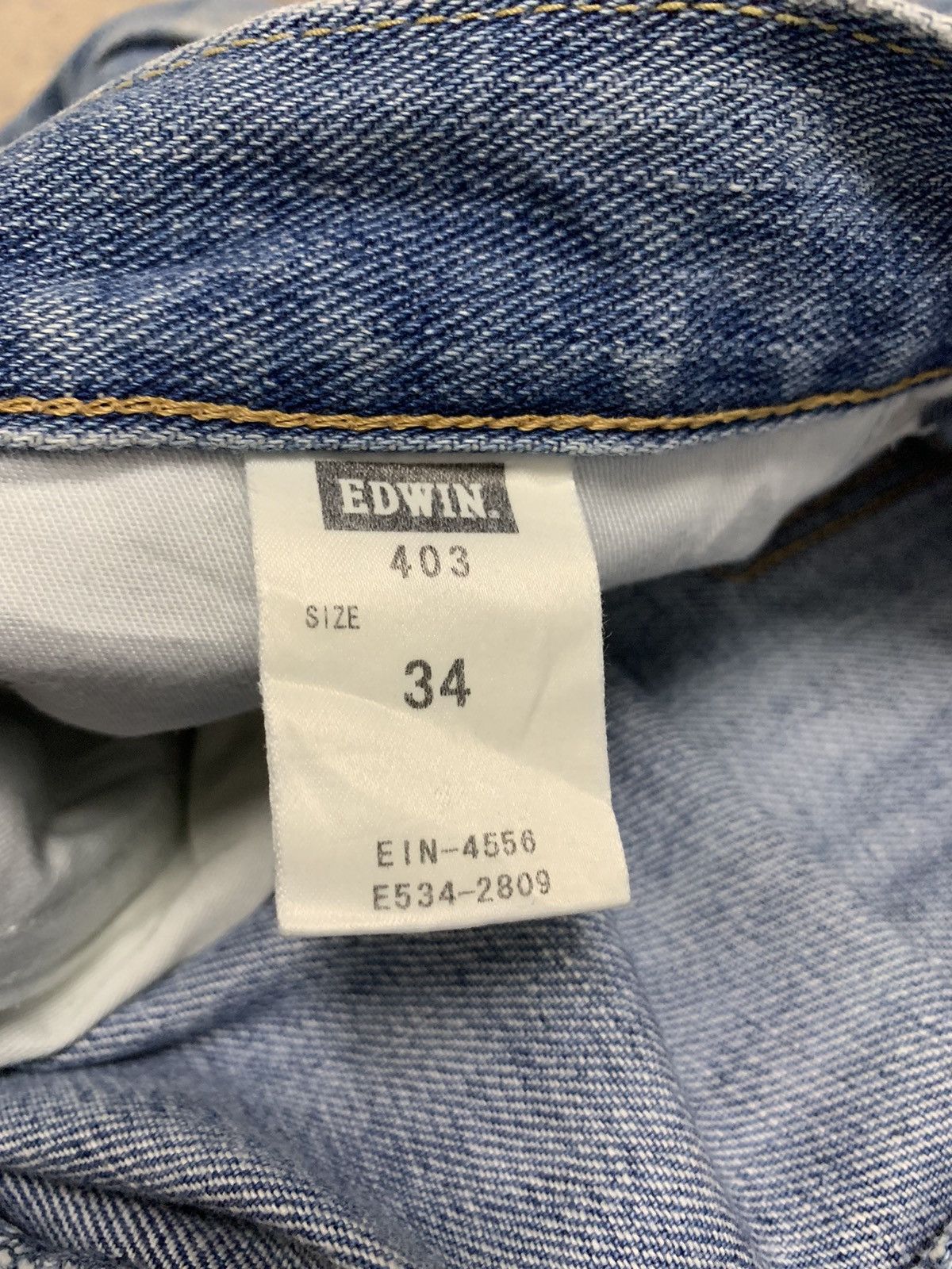 Edwin Vintage EDWIN 403 Distressed Ripped Denim Jeans 35x29.5 Size US 35 - 15 Thumbnail