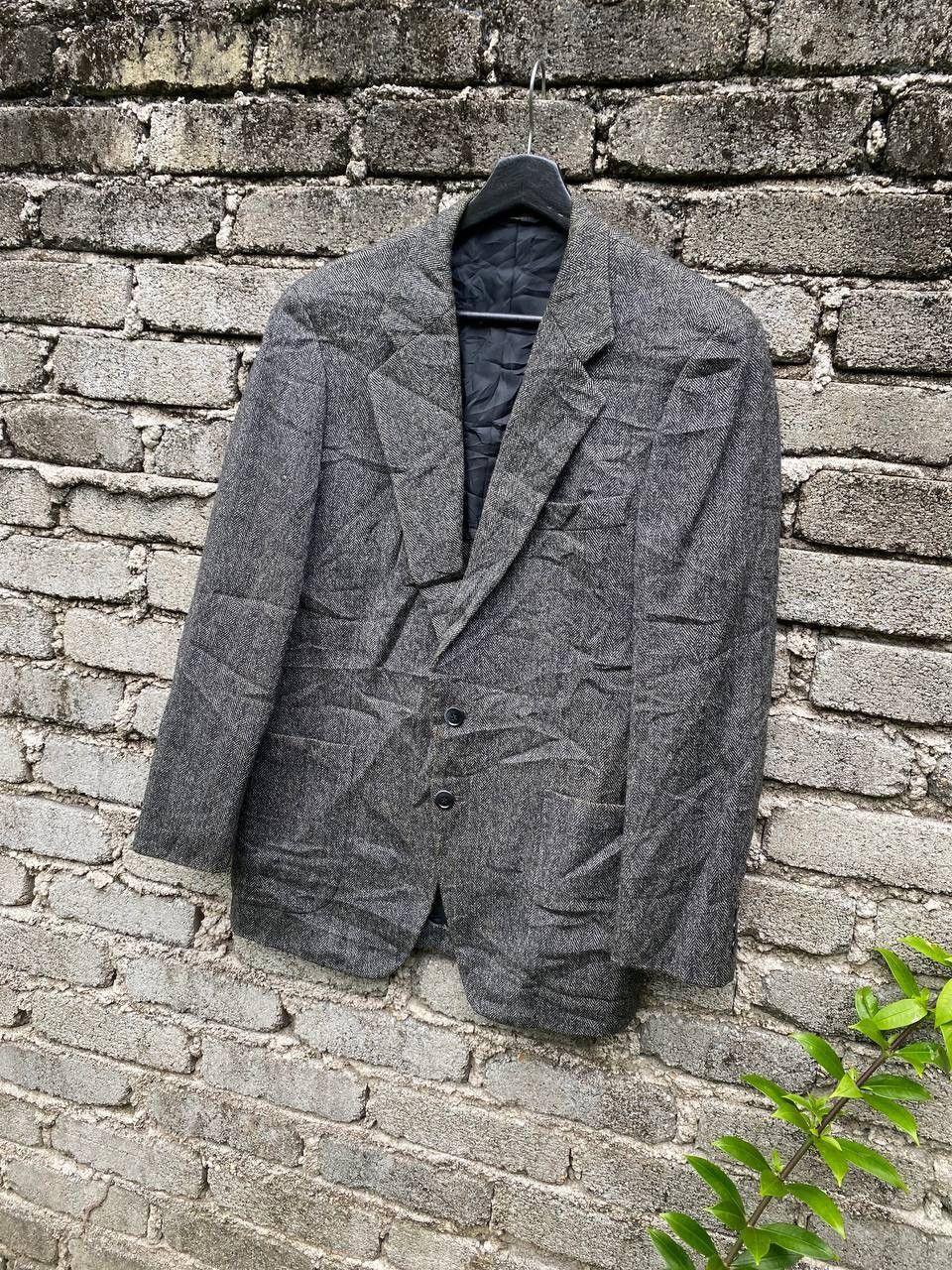 Japanese Brand Vintage Durban Basic Gear Herringbone Blazer Size 46S - 2 Thumbnail