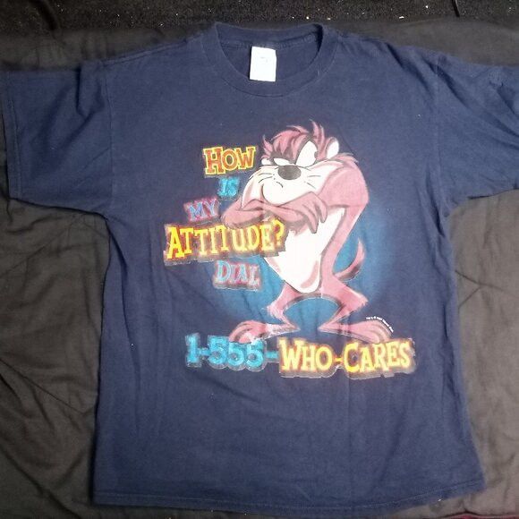 Vintage × Warner Bros Vintage Warner Bros. Taz Bad Attitude IDGAF T-Shirt Size US L / EU 52-54 / 3 - 2 Thumbnail