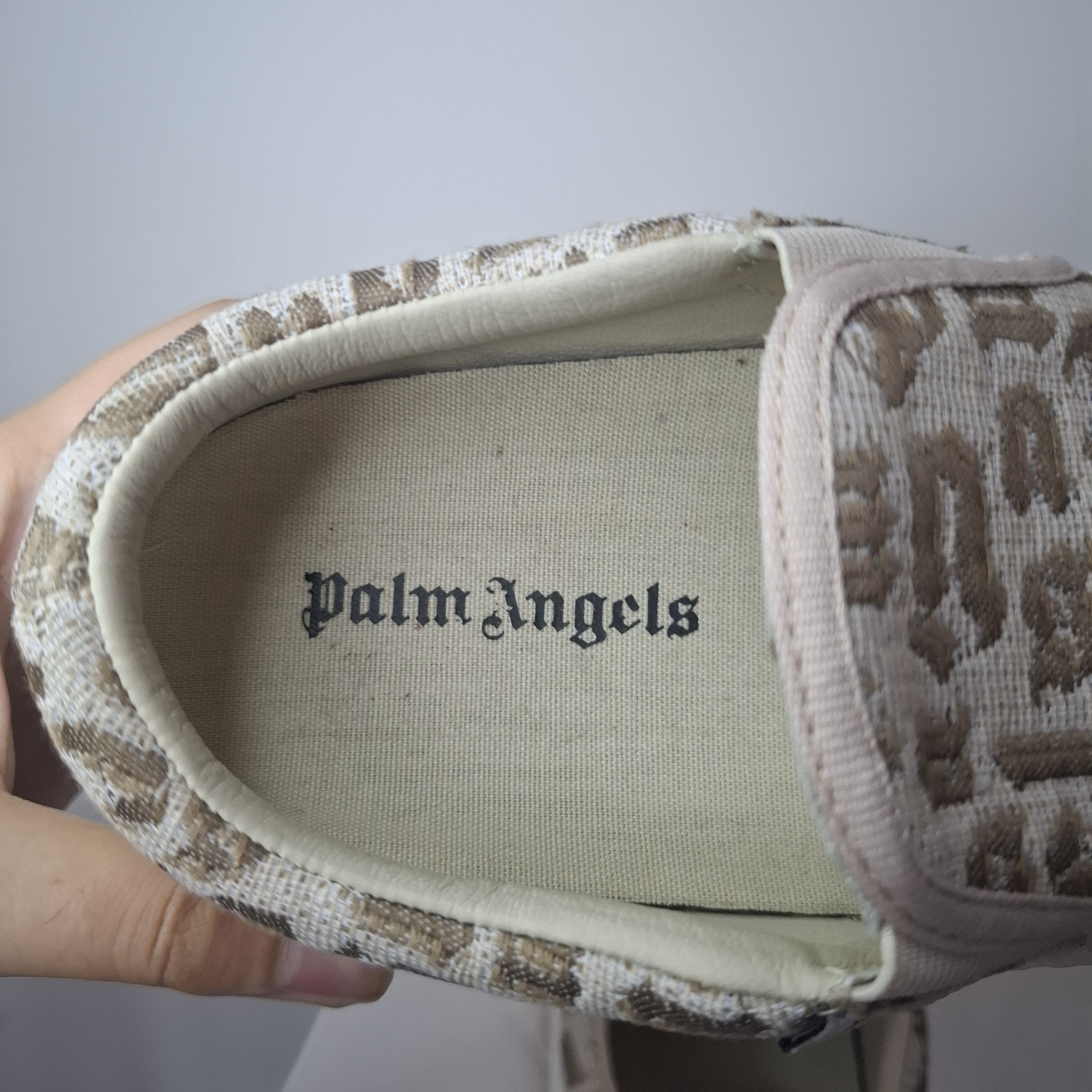 Palm Angels Palm Angels Beige & Brown Monogram Snow Slip Sneakers Size US 7.5 / IT 37.5 - 9 Thumbnail