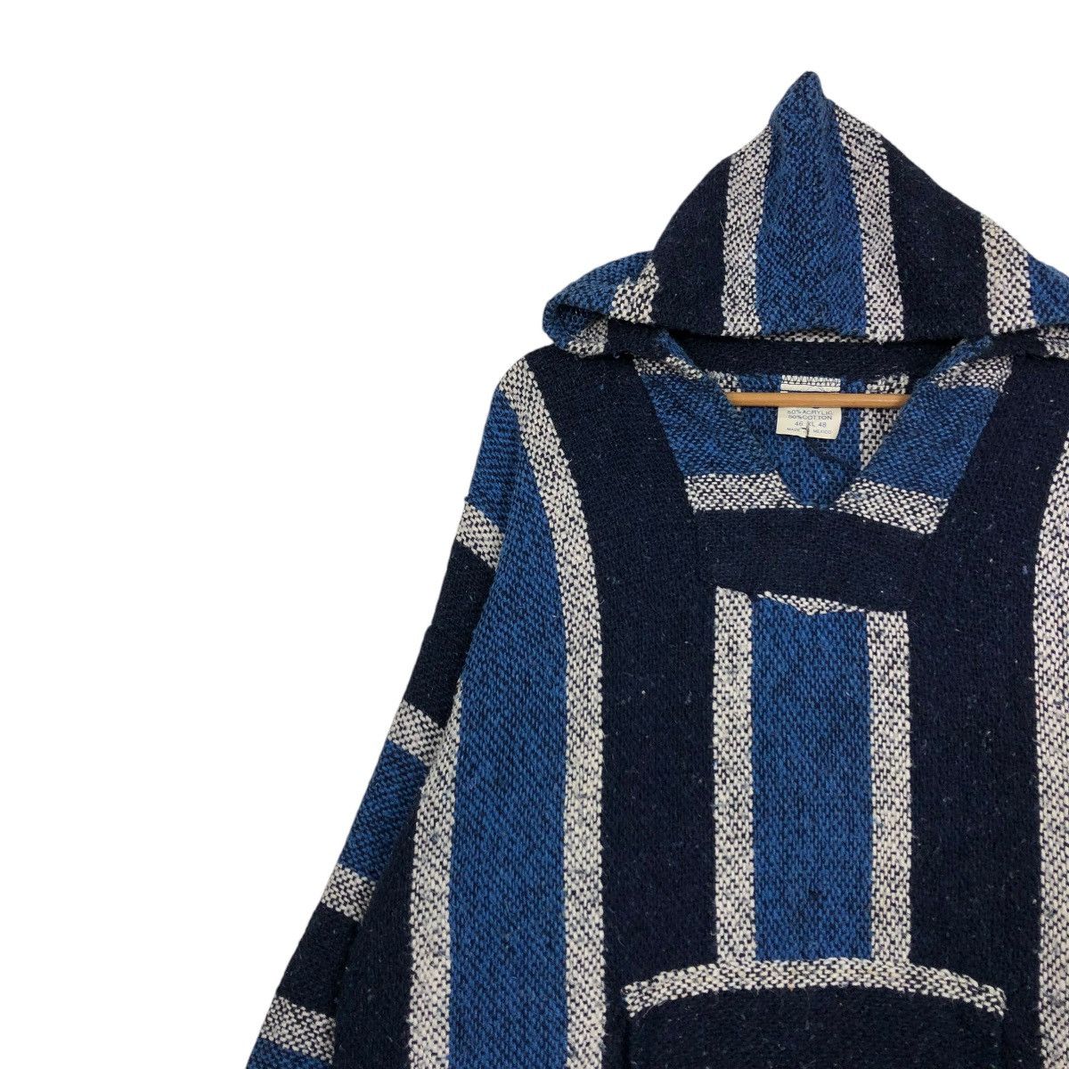 Japanese Brand 🔥VINTAGE BAJA HOODIE STRIPED DESIGN WOOL MEXICO FABRIC Size US XL / EU 56 / 4 - 9 Thumbnail