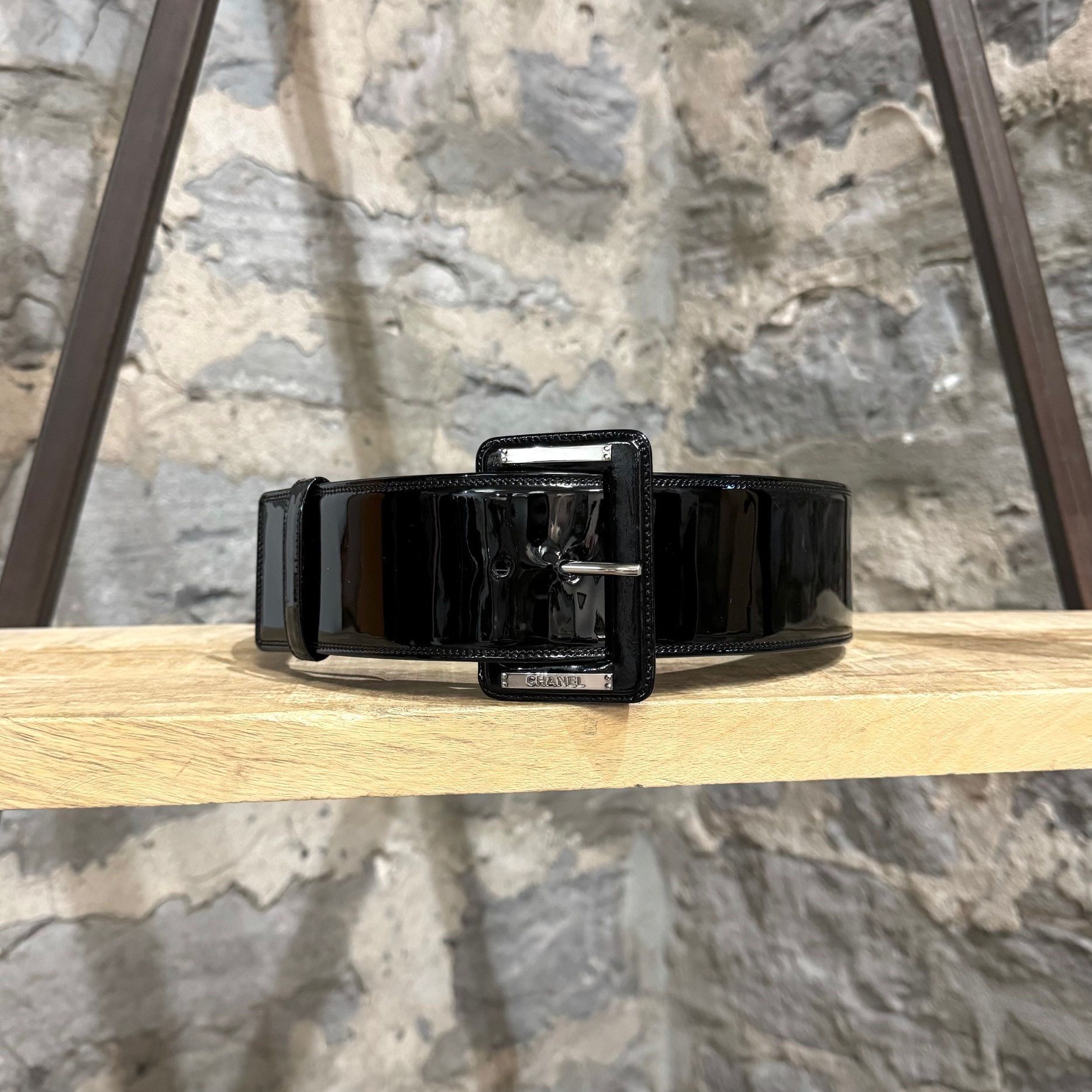 Chanel Chanel FW 2007 Black Patent Leather Wide Belt Size ONE SIZE - 3 Thumbnail