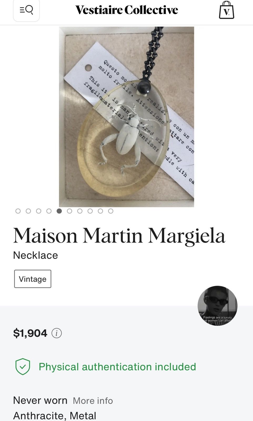 Maison Margiela Artisanal Rare Margiela Resin Beetle Necklace Size ONE SIZE - 5 Thumbnail